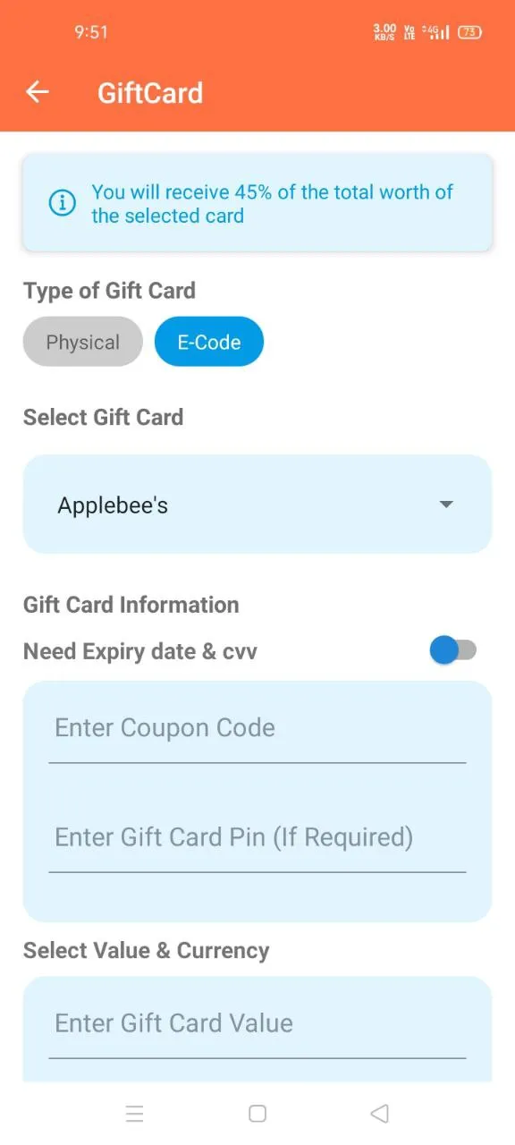 Sell Gift Card Instantly | Indus Appstore | Screenshot