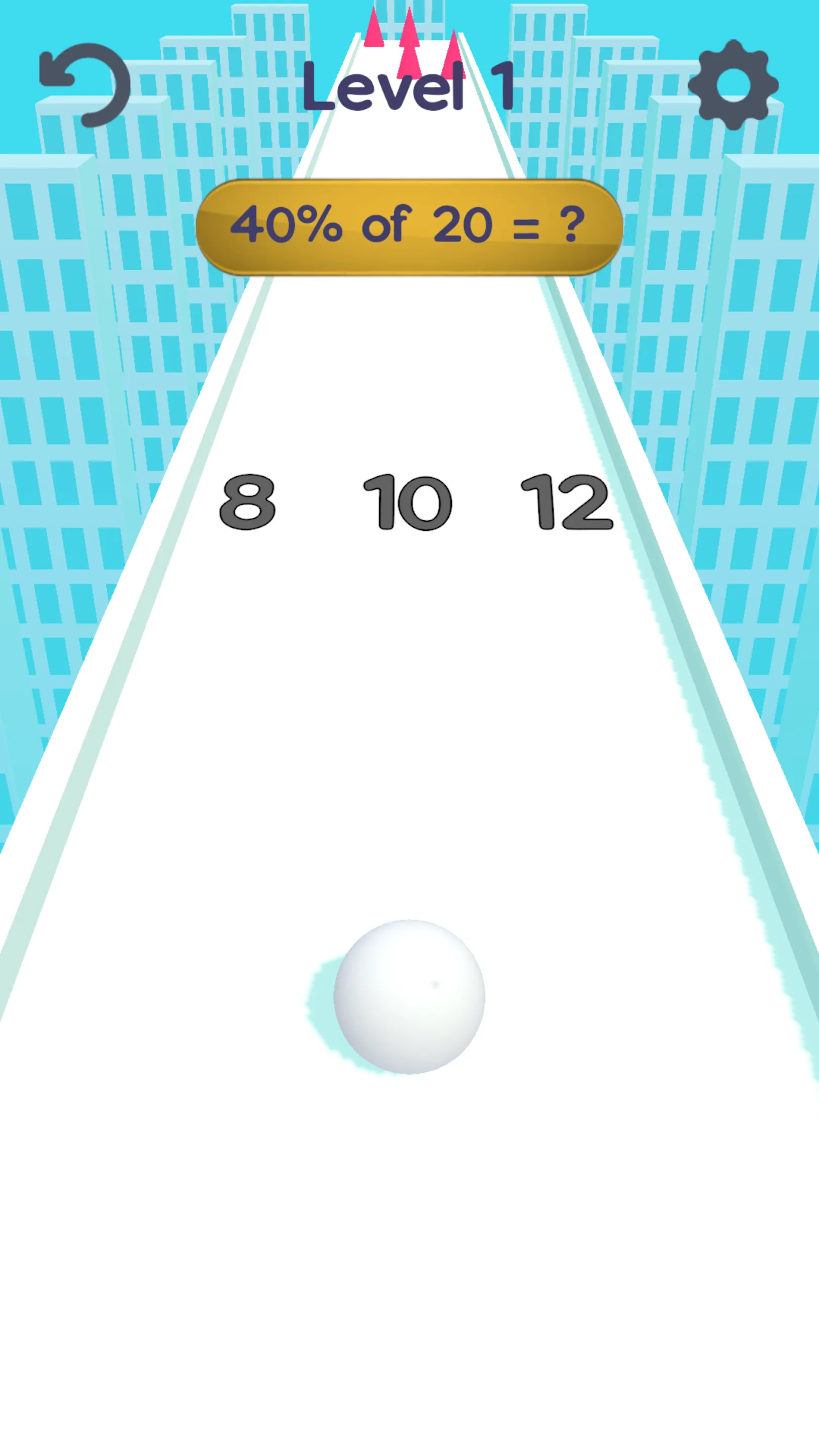 Math Run Ball 3D-sky 2048 race | Indus Appstore | Screenshot