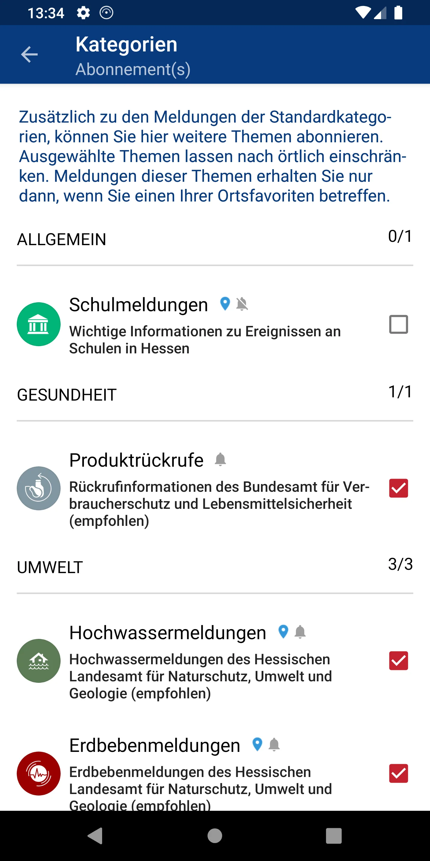 hessenWARN | Indus Appstore | Screenshot