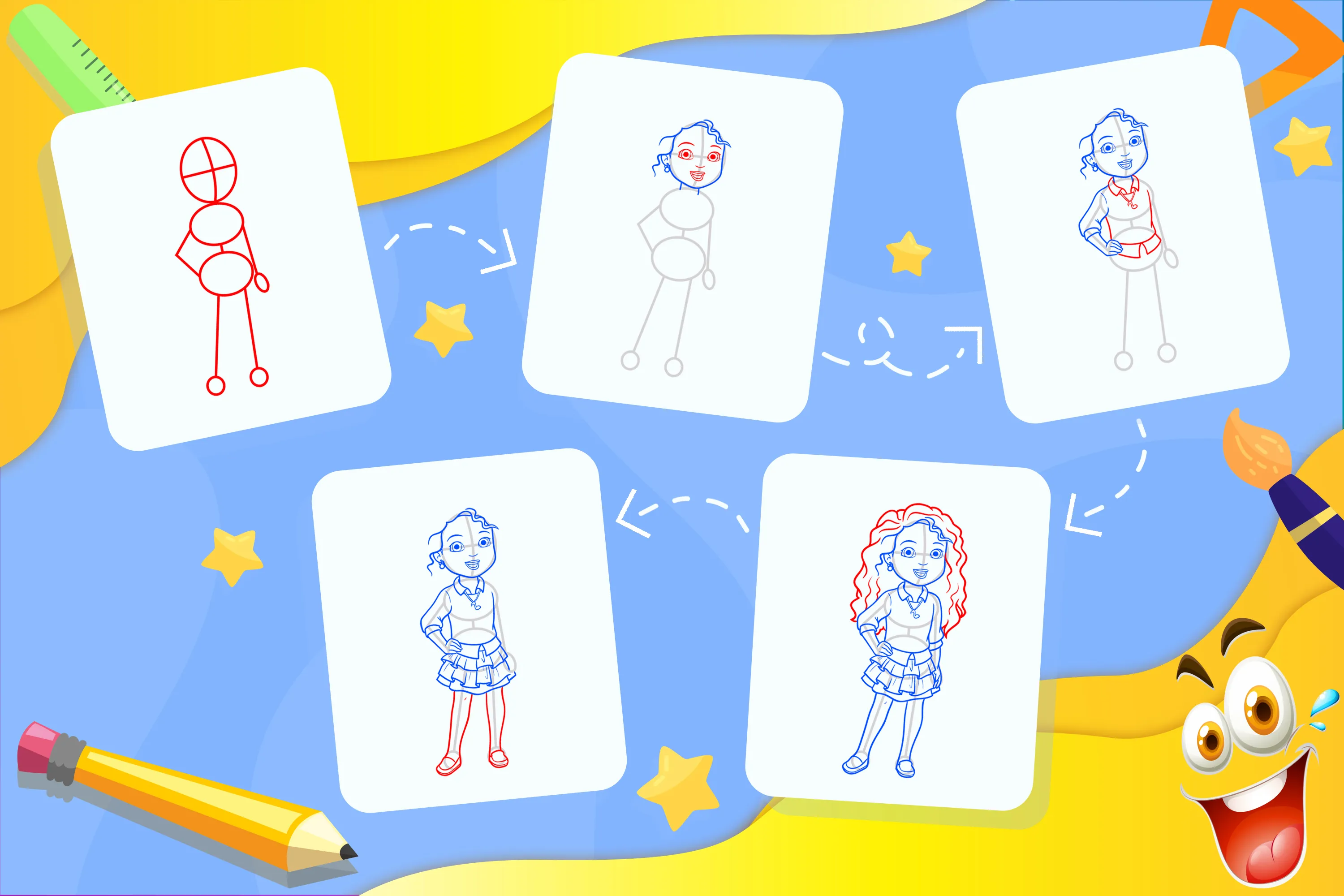 Learn to Draw Girl Characters | Indus Appstore | Screenshot