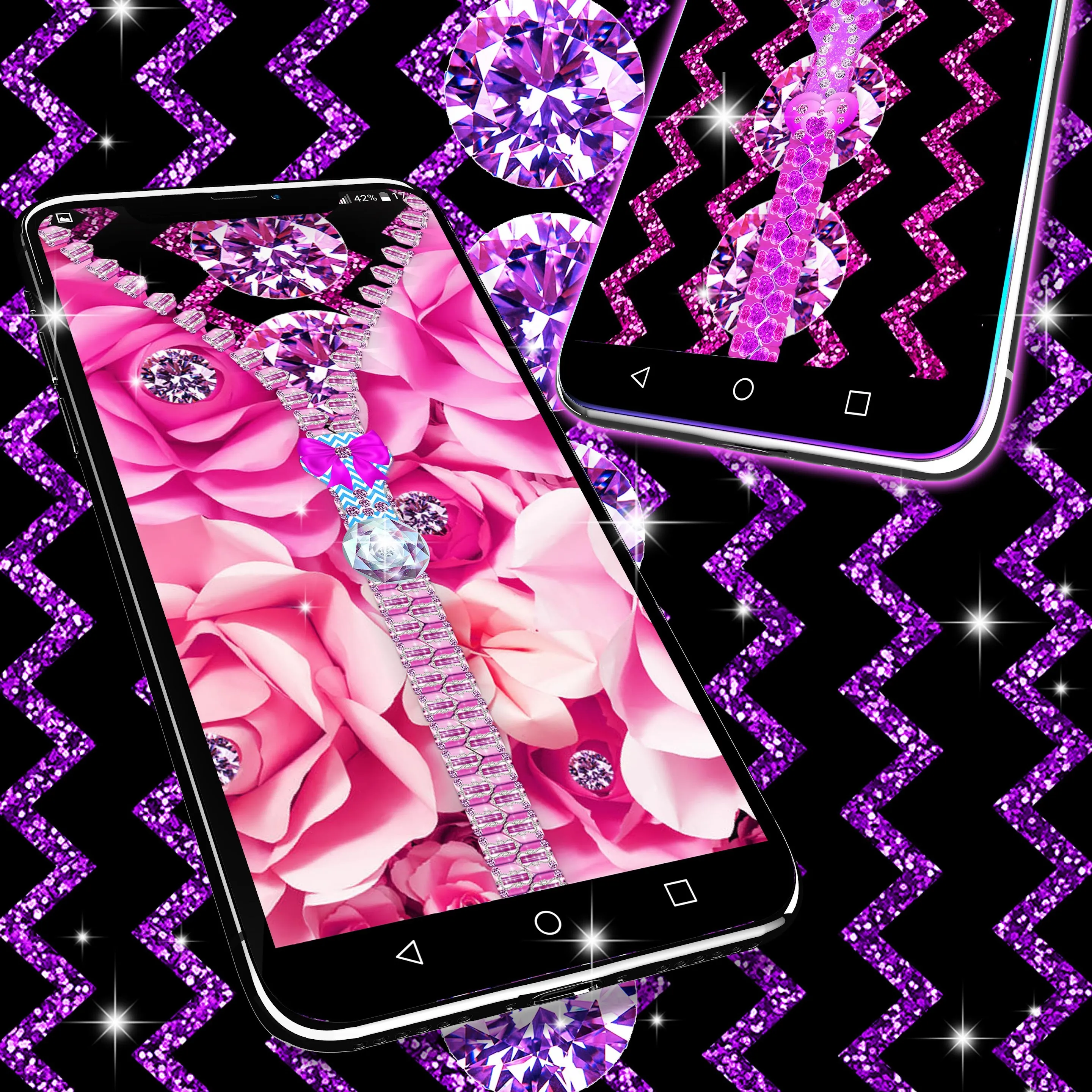 Zipper diamond flower locker | Indus Appstore | Screenshot