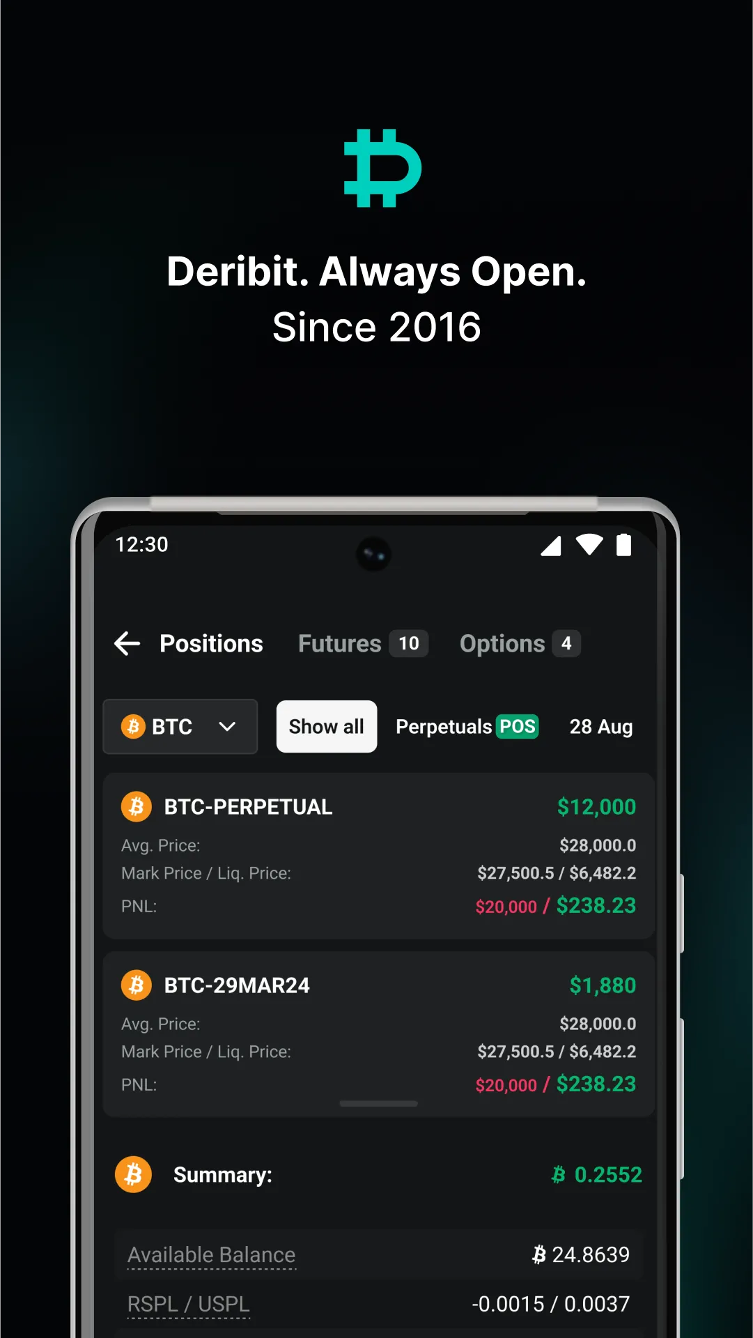 Deribit: BTC Options & Futures | Indus Appstore | Screenshot