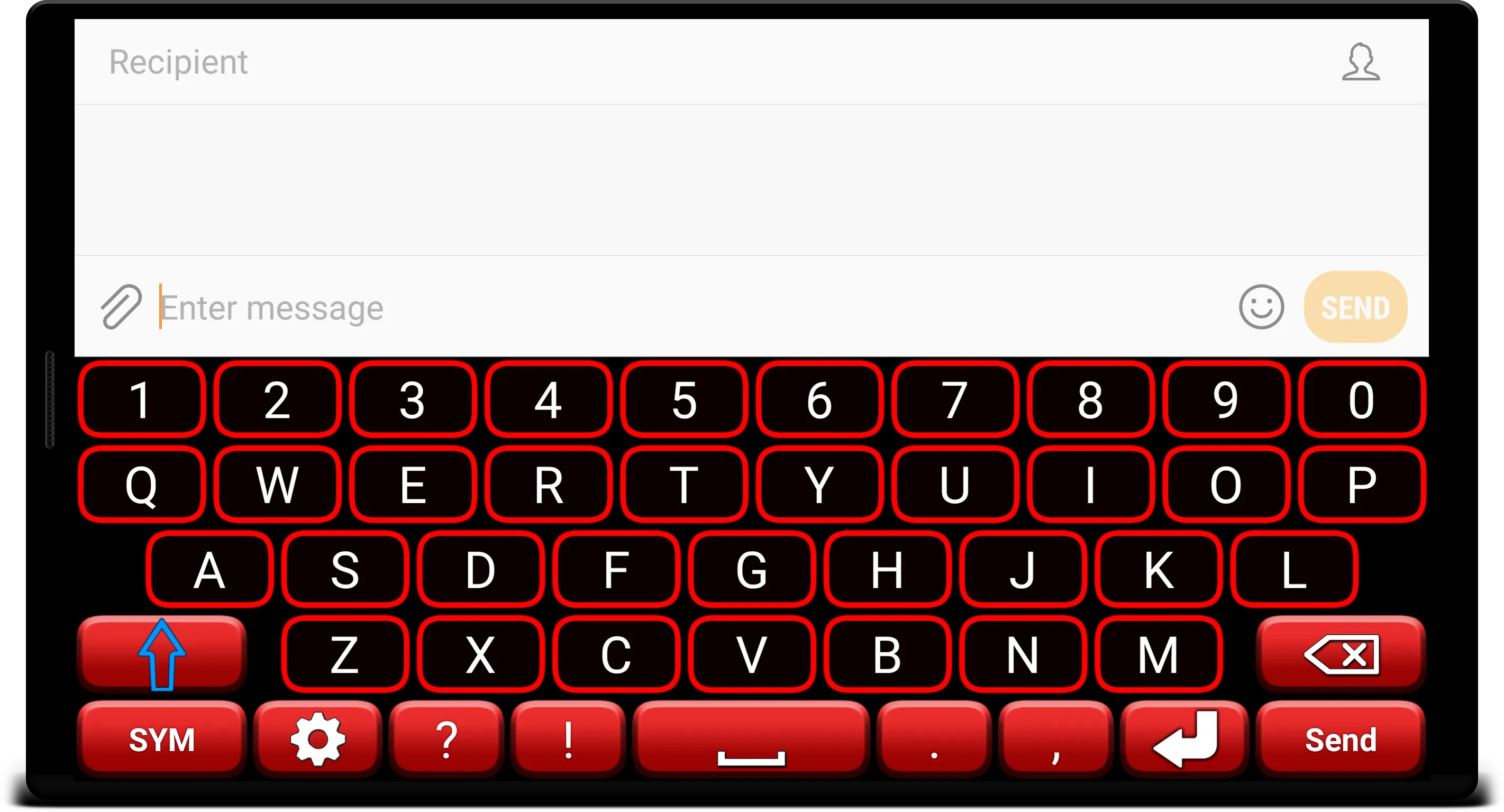 Red Neon Keyboard | Indus Appstore | Screenshot