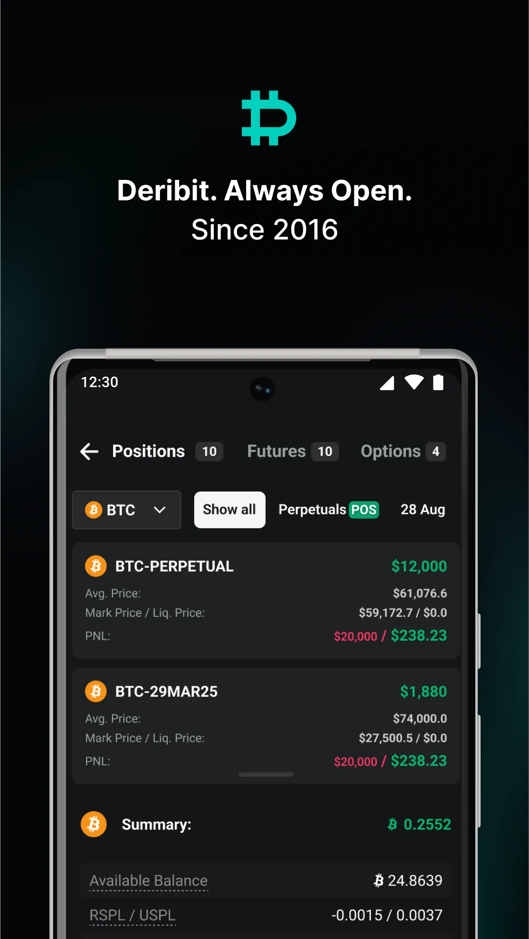 Deribit: BTC Options & Futures | Indus Appstore | Screenshot