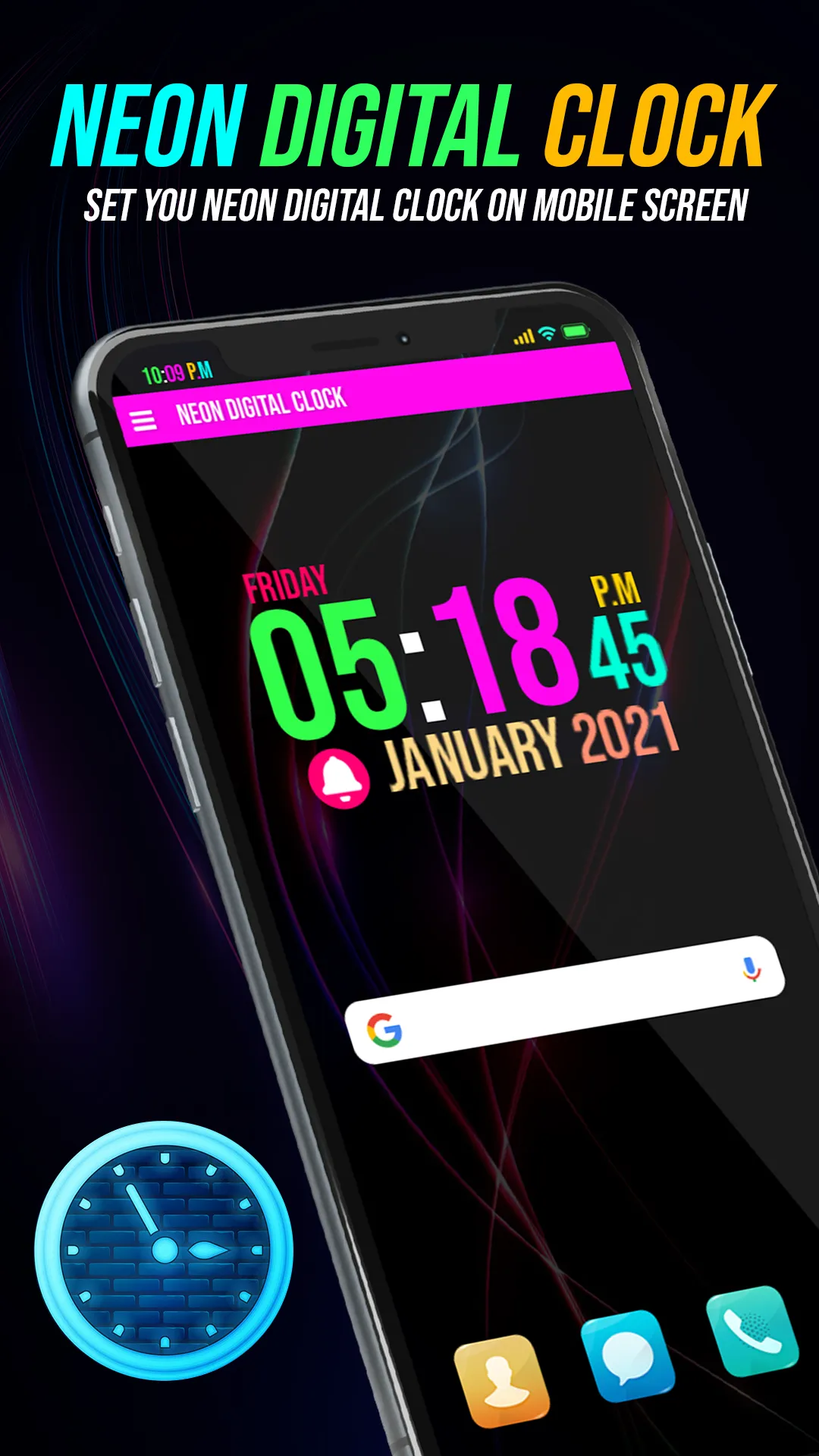 Digital Clock Neon Wallpapers | Indus Appstore | Screenshot