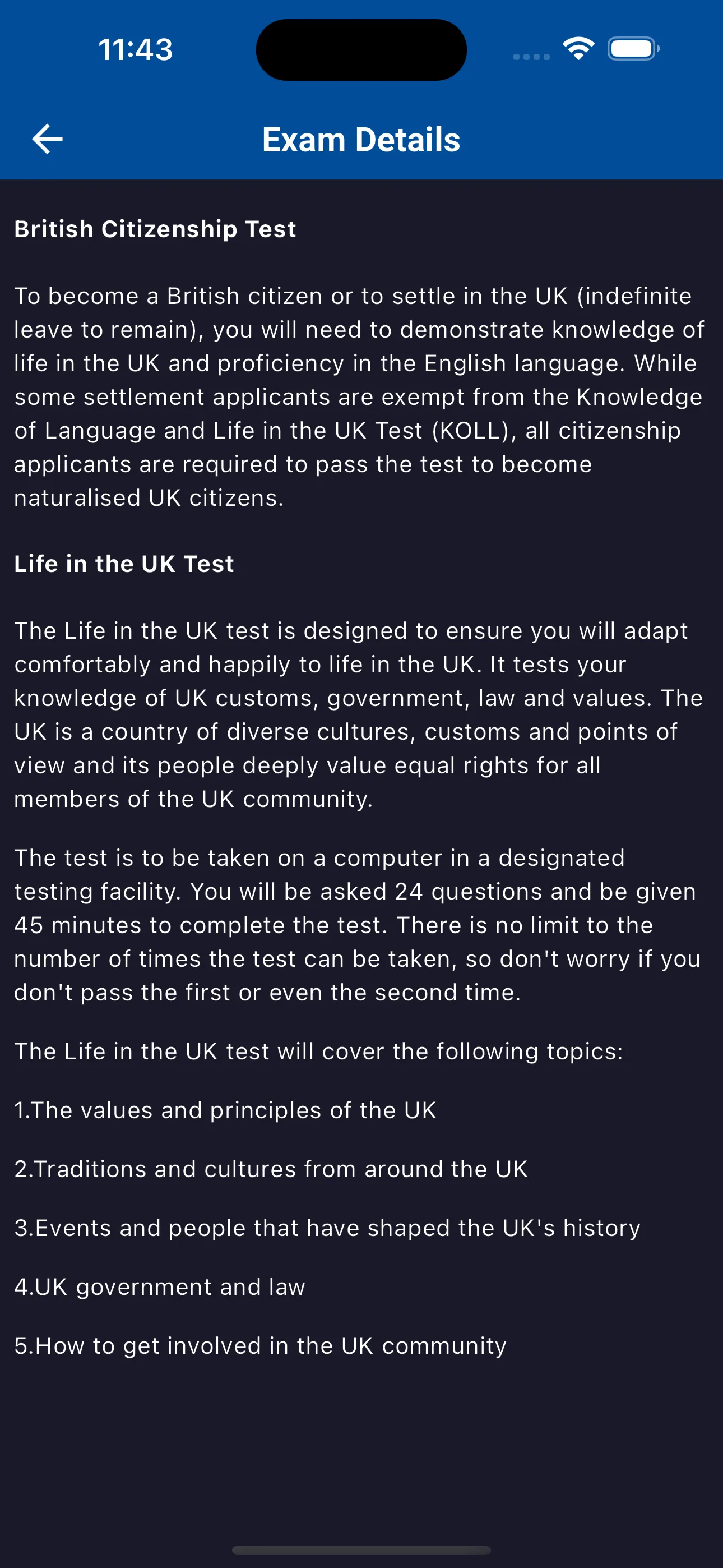 Life in the UK Test 2025 | Indus Appstore | Screenshot