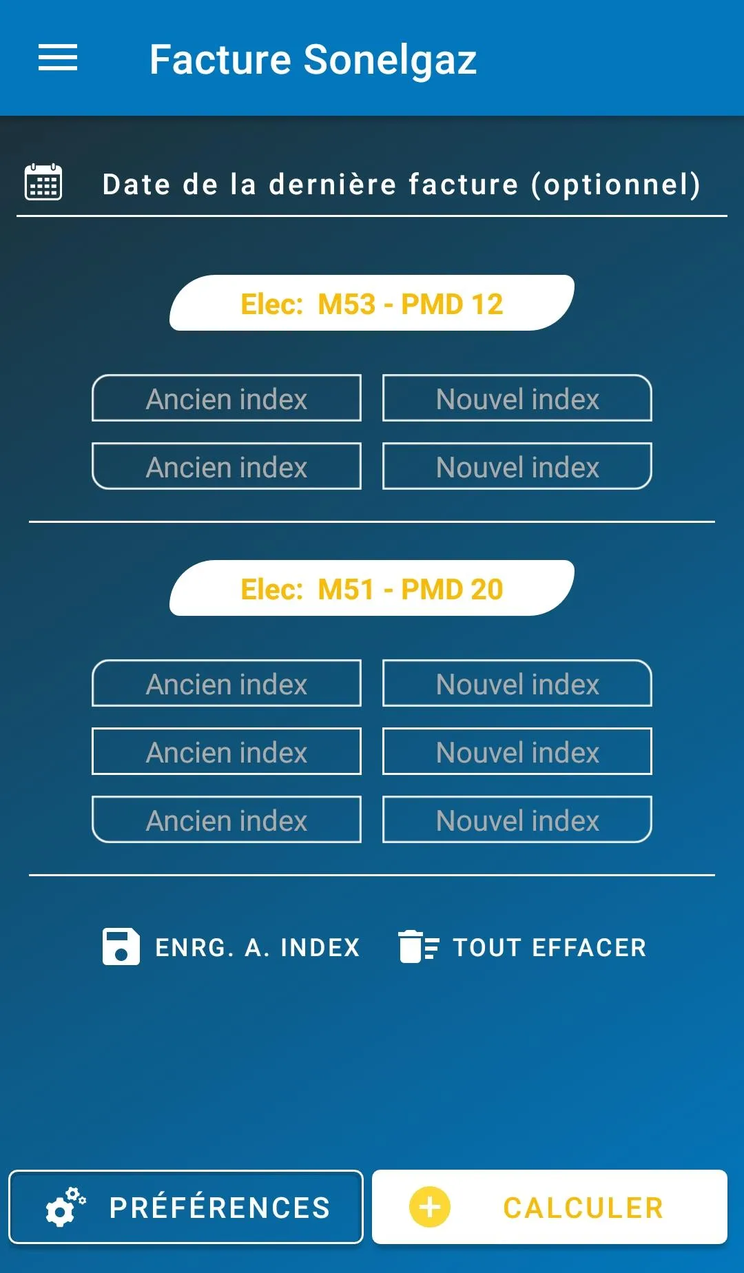 Facture Sonelgaz - calcul rapi | Indus Appstore | Screenshot