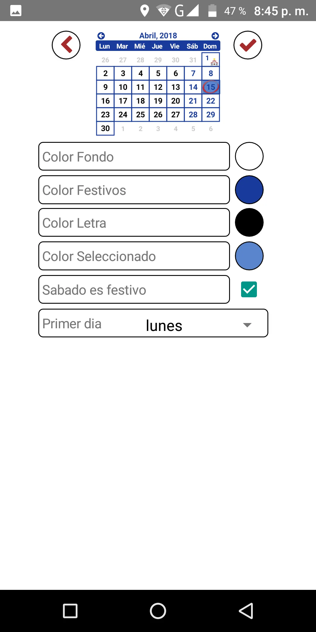 Festivos Colombia 2023, Widget | Indus Appstore | Screenshot