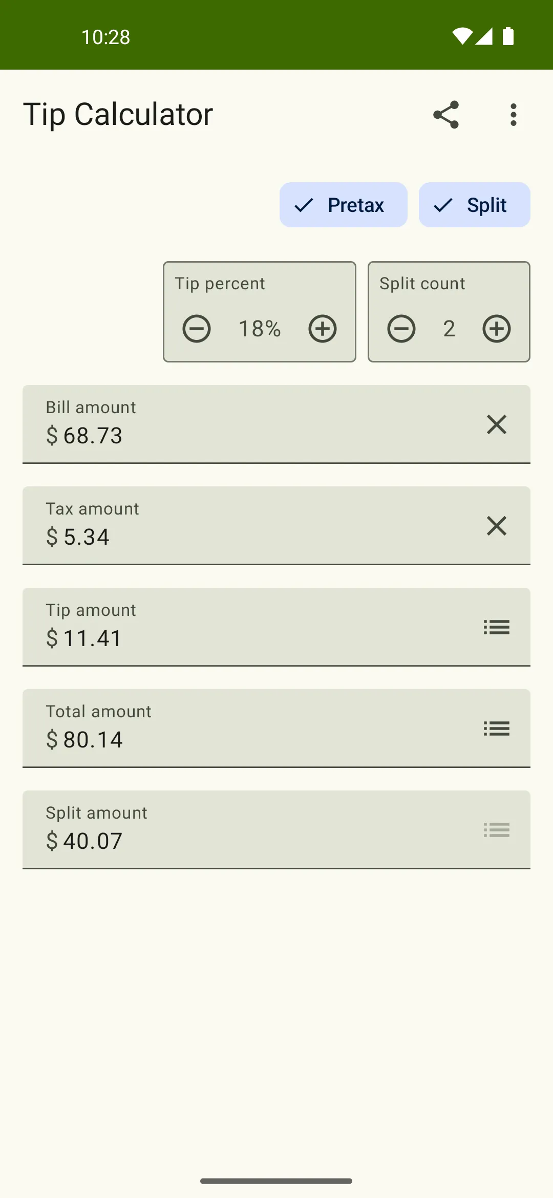 Tip Calculator | Indus Appstore | Screenshot