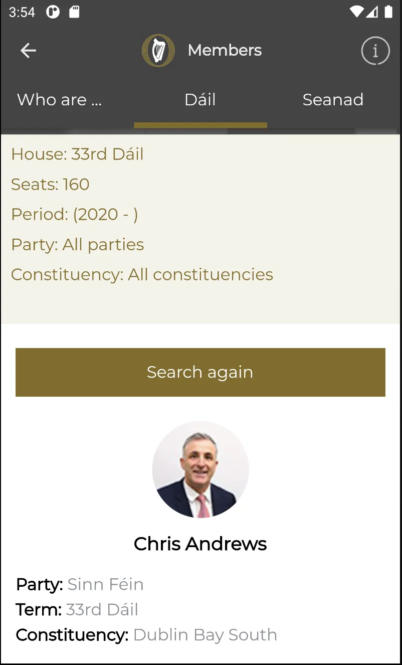 Houses of the Oireachtas | Indus Appstore | Screenshot