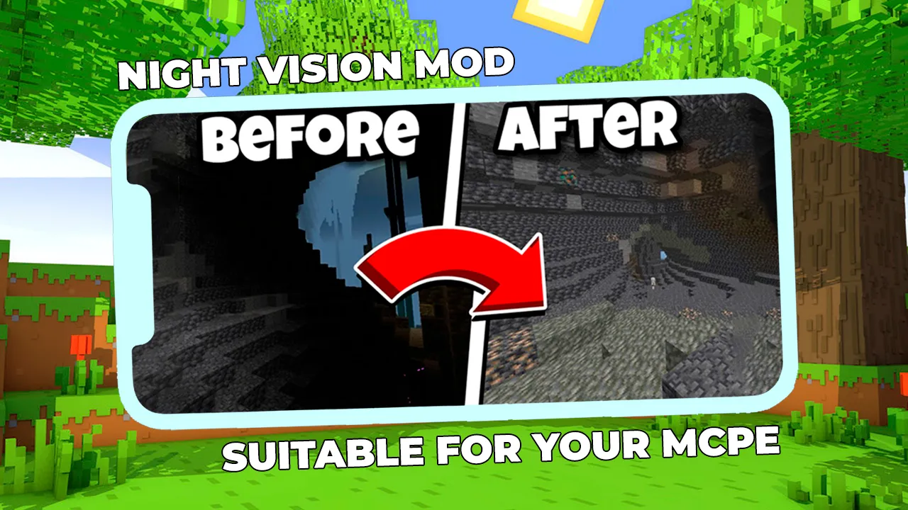 Night Vision Mod Minecraft PE | Indus Appstore | Screenshot