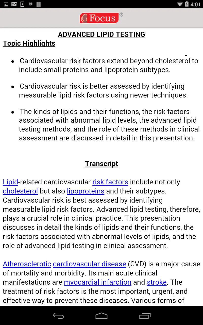 Advanced Lipid Testing | Indus Appstore | Screenshot