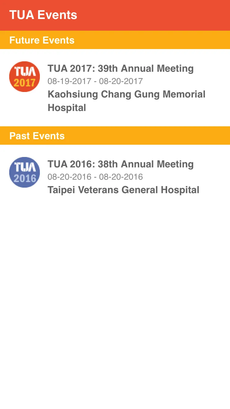 TUA Events APP 台灣泌尿科醫學會 | Indus Appstore | Screenshot