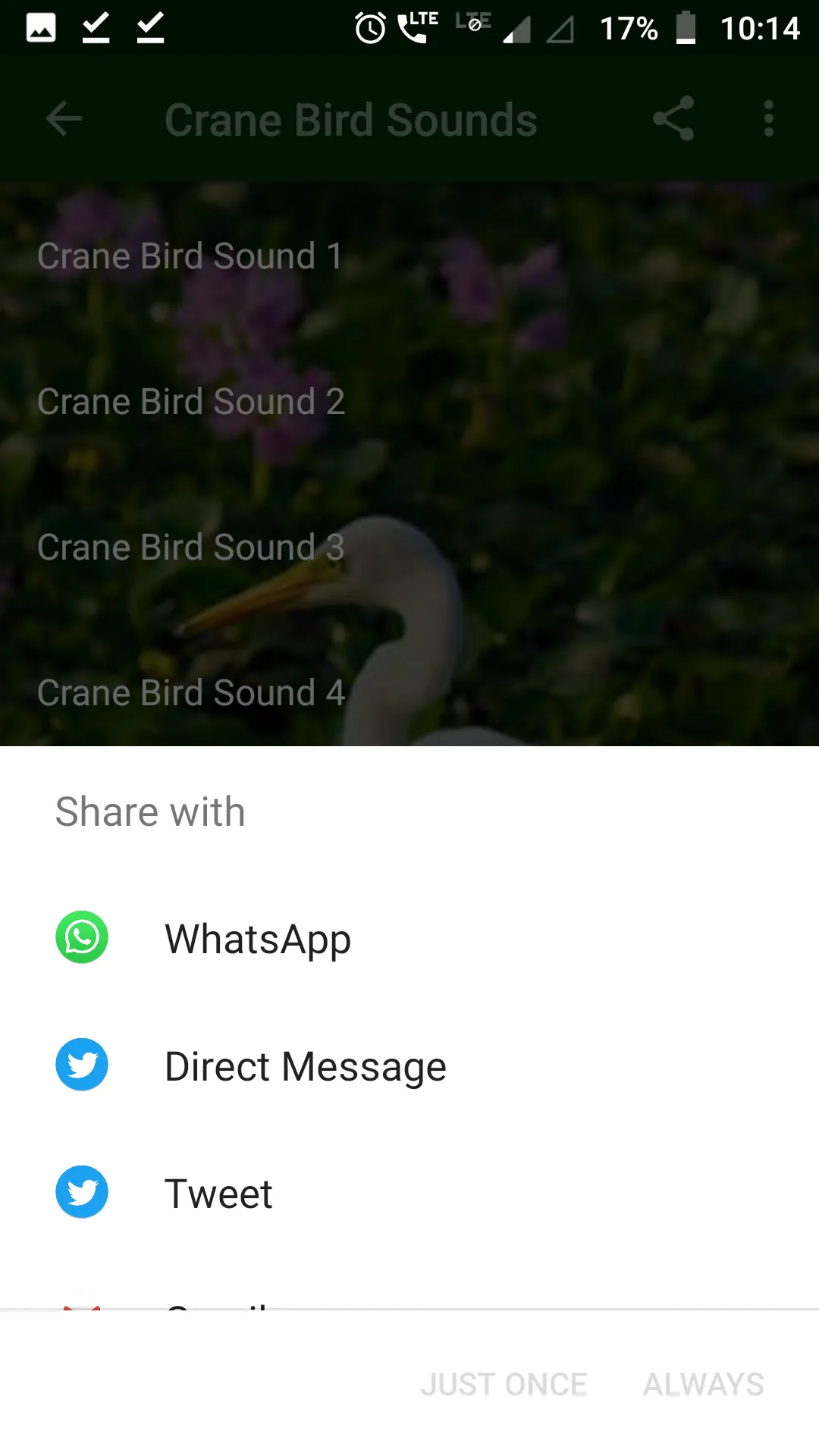 Crane Bird Sounds | Indus Appstore | Screenshot