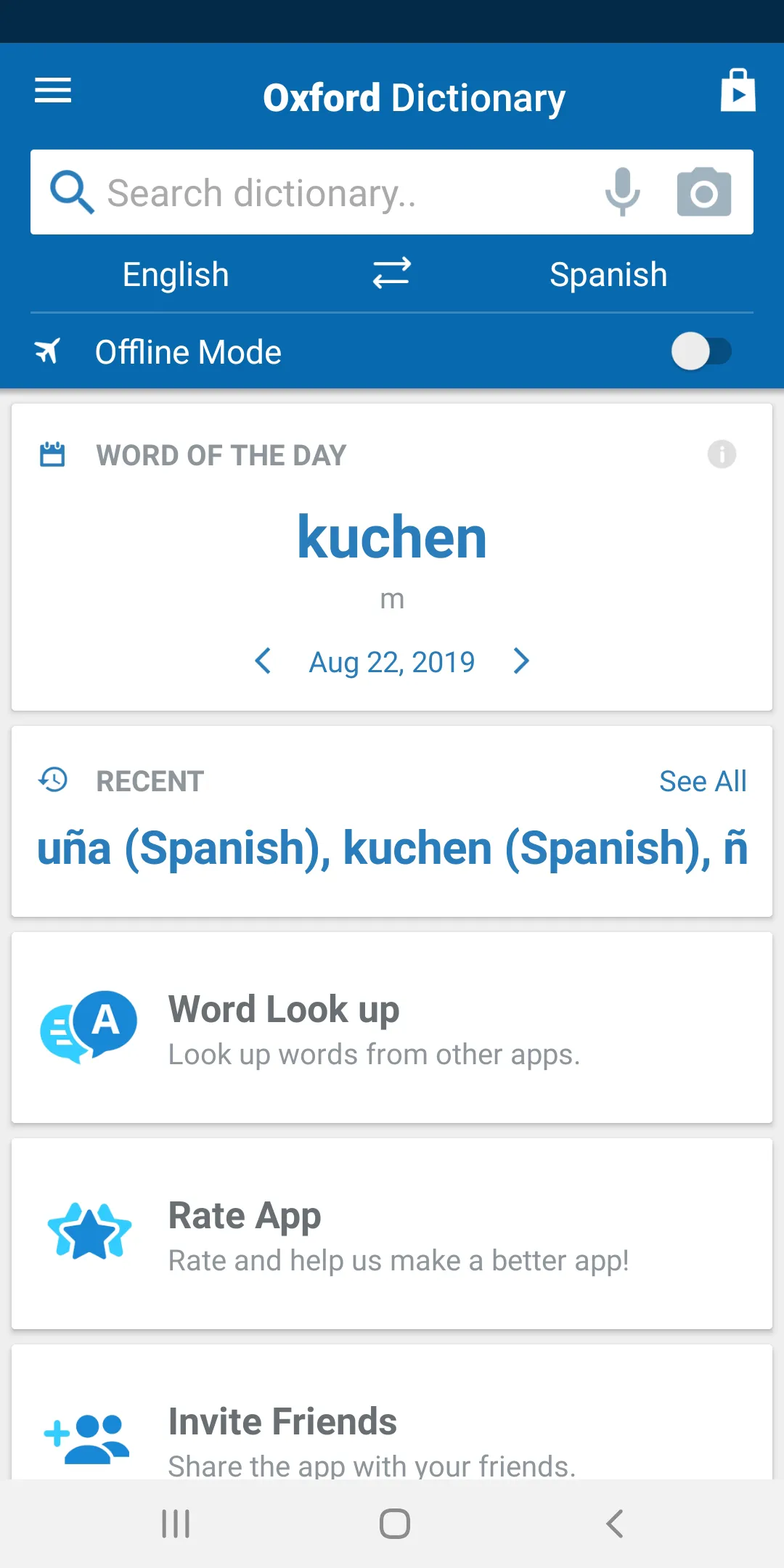 Concise Oxford Spanish Dict. | Indus Appstore | Screenshot