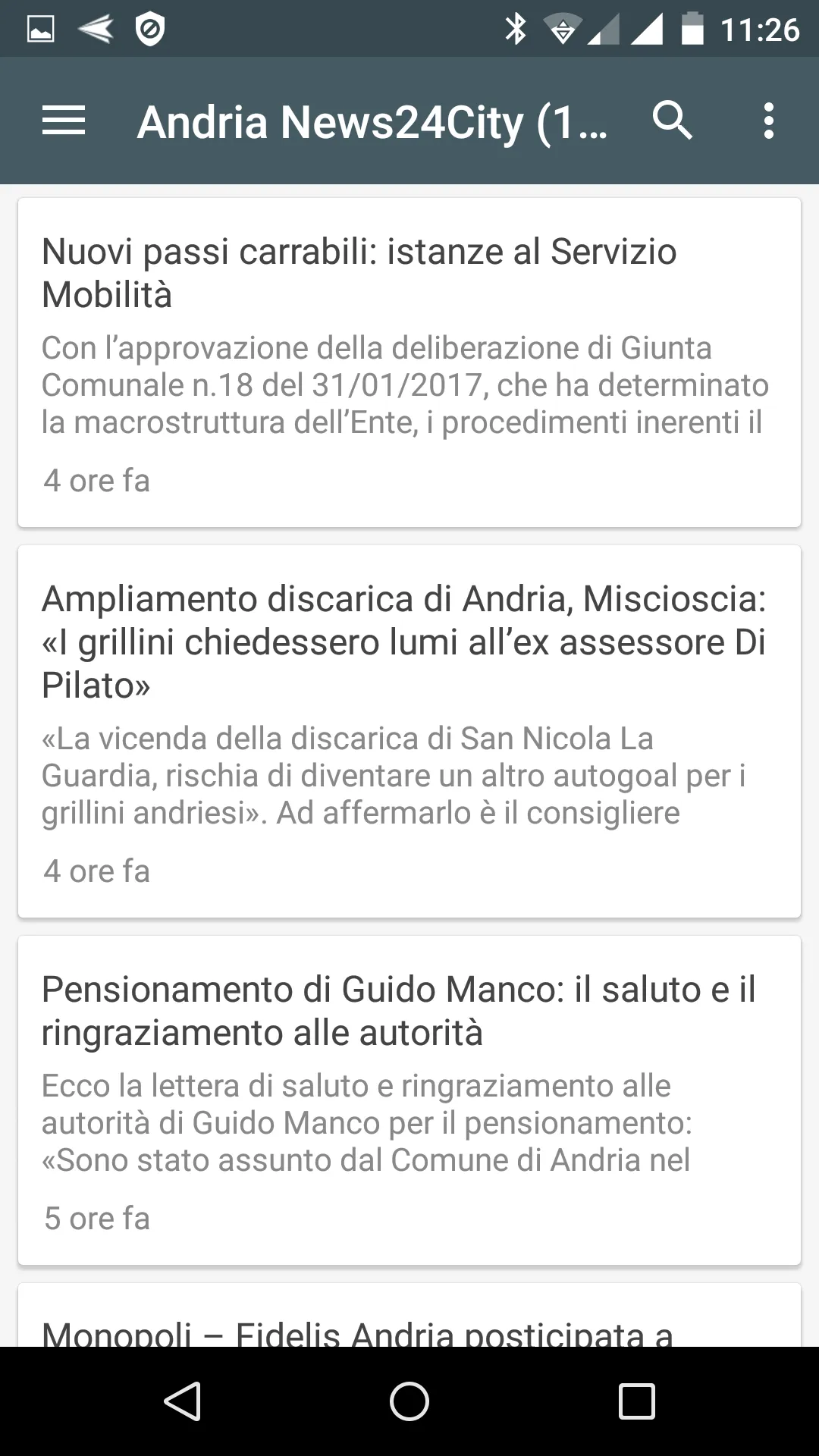 Andria notizie locali | Indus Appstore | Screenshot