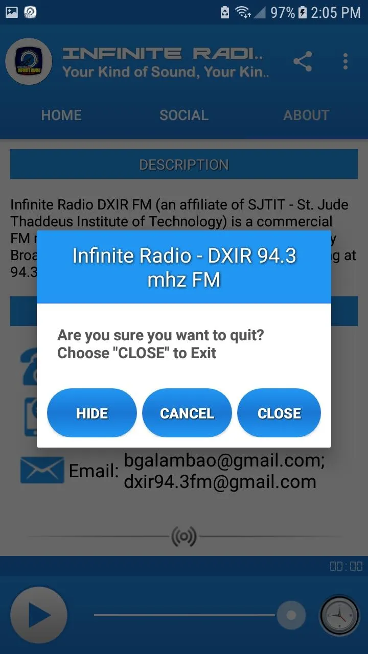 Infinite Radio - DXIR 94.3 mhz | Indus Appstore | Screenshot