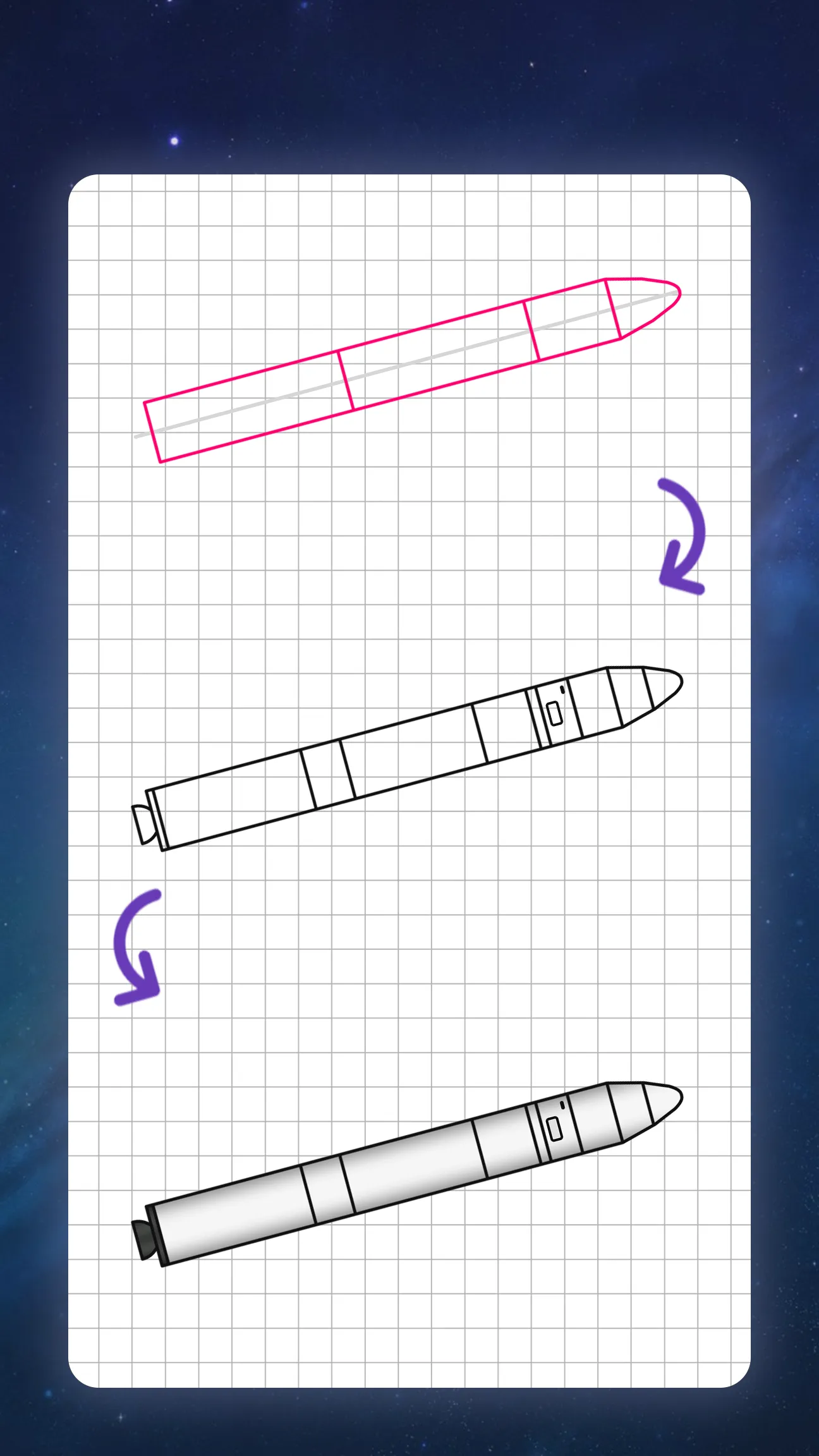 How to draw rockets by steps | Indus Appstore | Screenshot