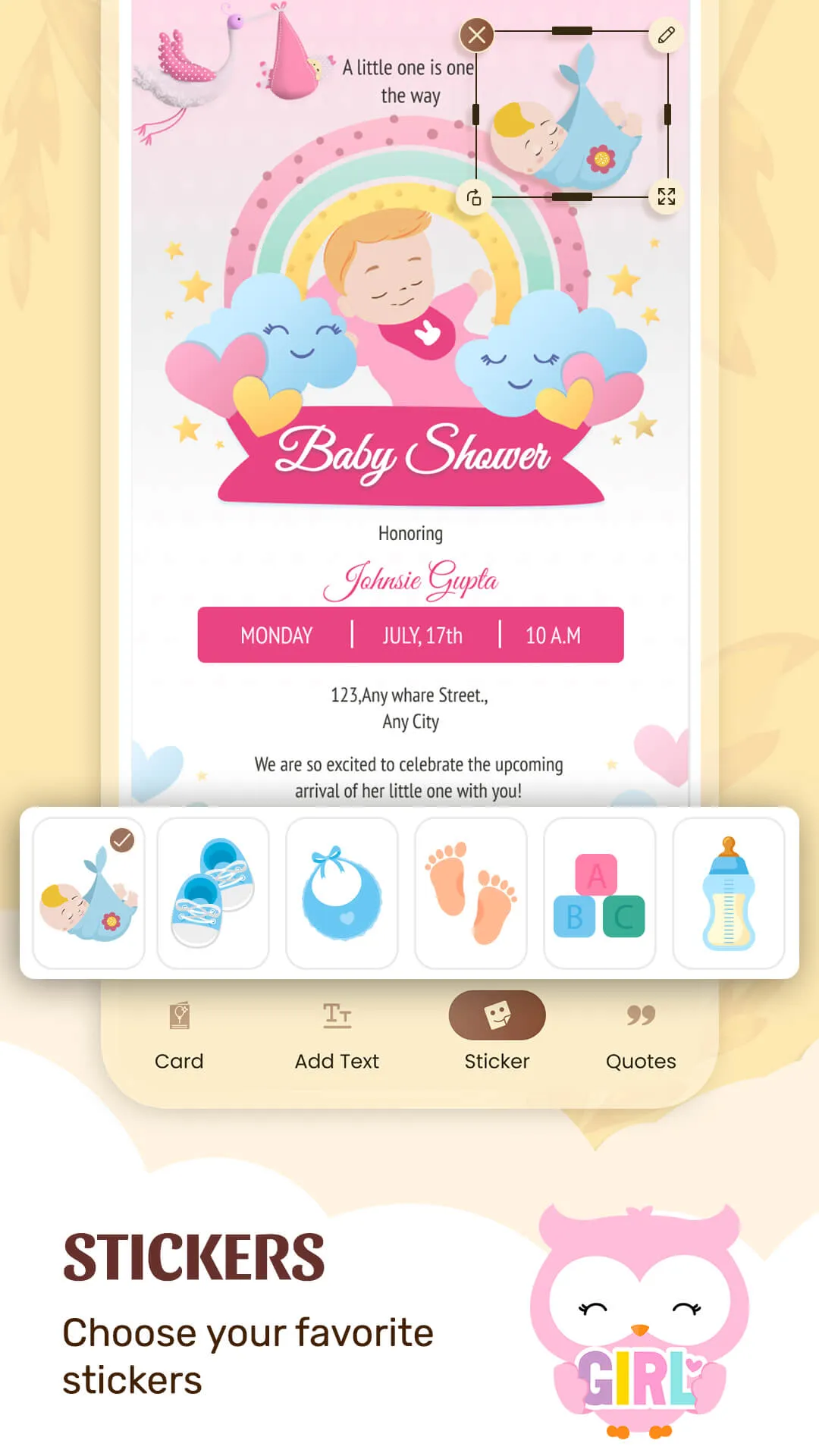 Baby Shower Invitation Card | Indus Appstore | Screenshot