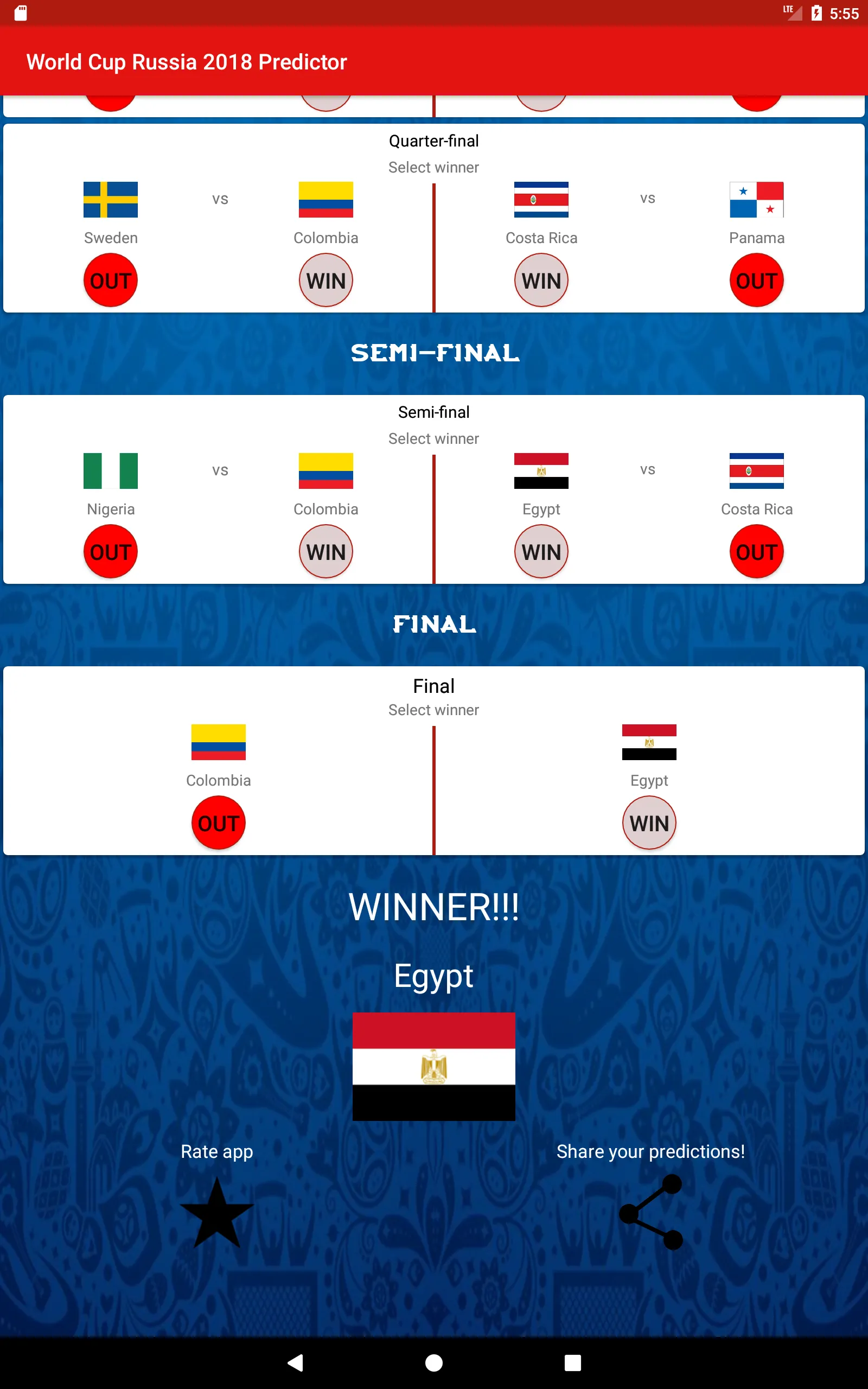 World Cup Russia 2018 Predicto | Indus Appstore | Screenshot