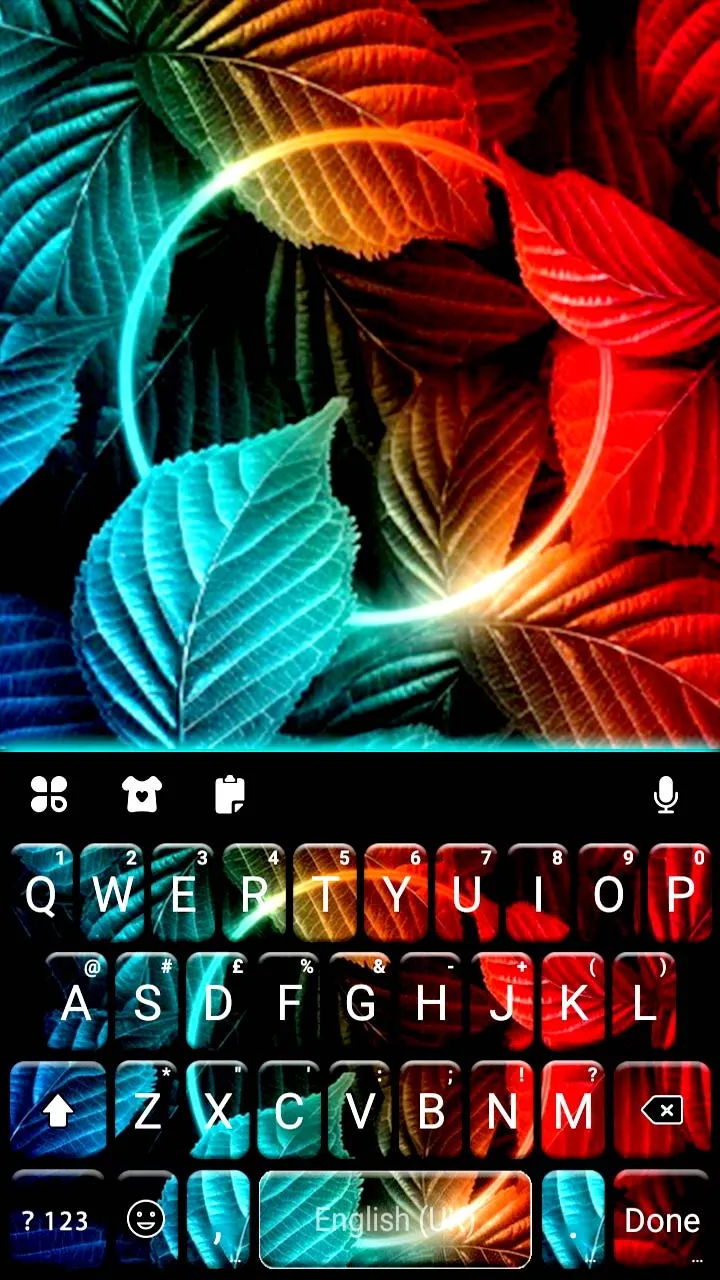 Neon Leaf Keyboard Background | Indus Appstore | Screenshot