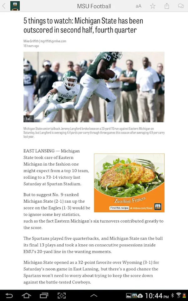 MLive.com: MSU Football News | Indus Appstore | Screenshot