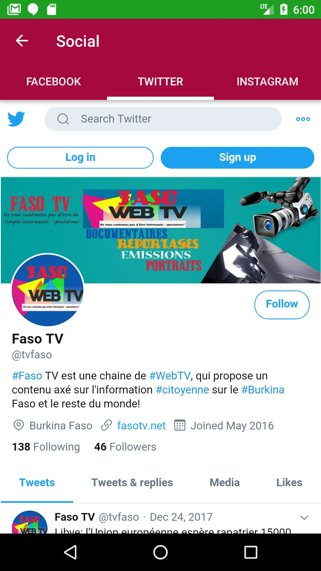 FASO TV | Indus Appstore | Screenshot