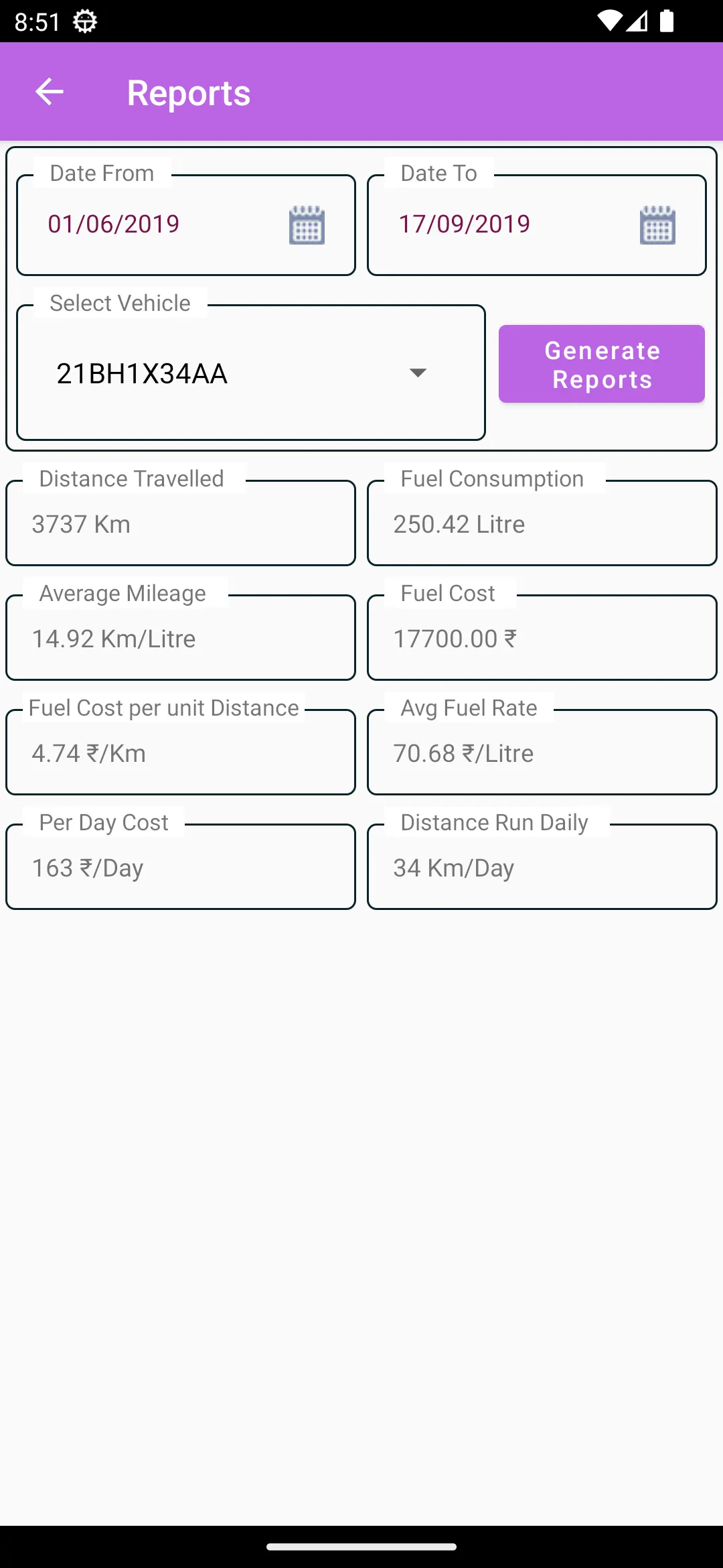 Mileage Calculator | Indus Appstore | Screenshot