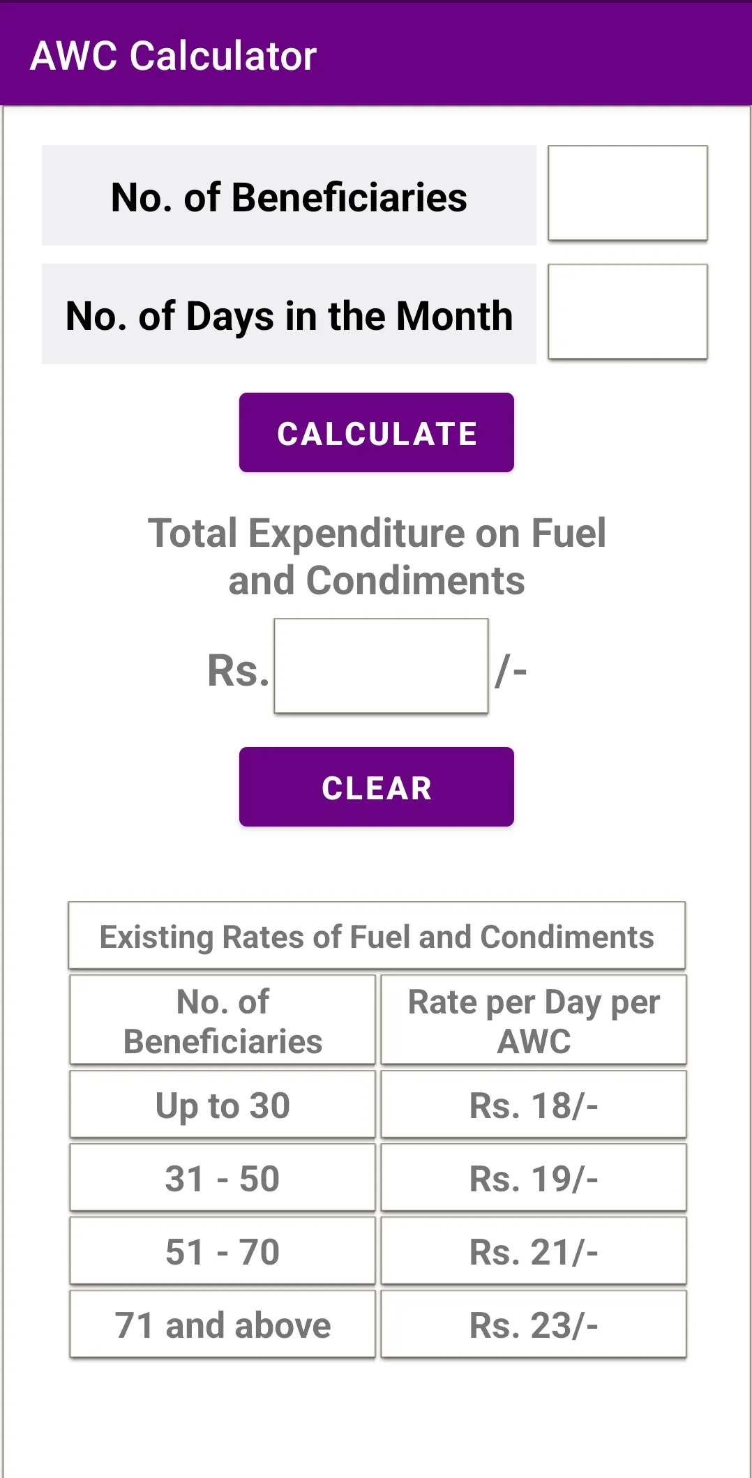 AWC Calculator | Indus Appstore | Screenshot