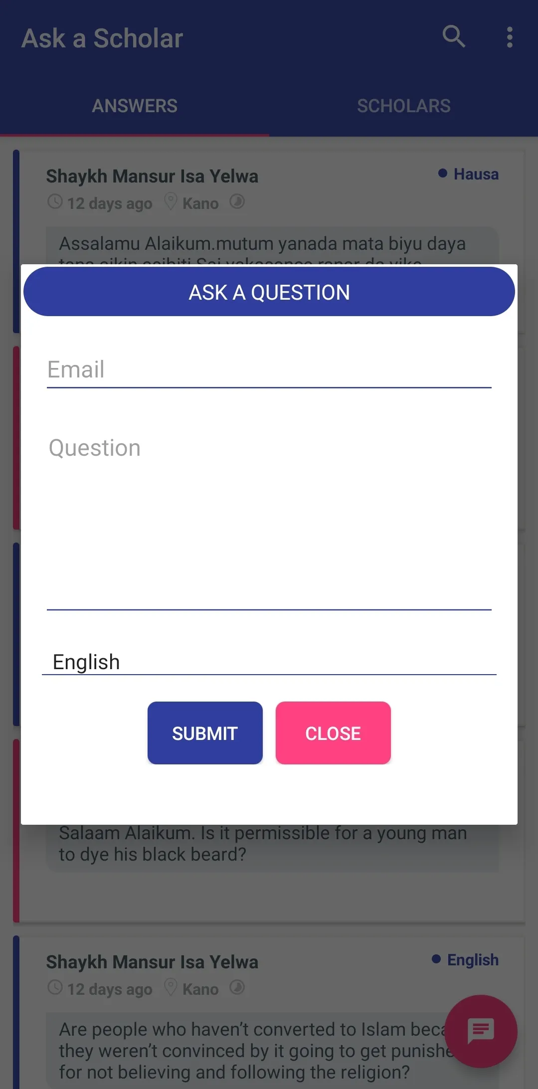 Ask a Scholar | Indus Appstore | Screenshot