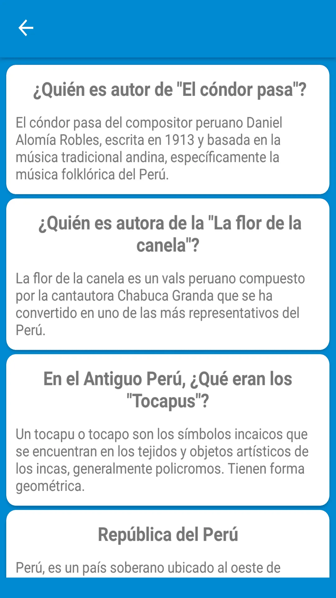 Test: ¿Cuánto sabes de Perú? | Indus Appstore | Screenshot