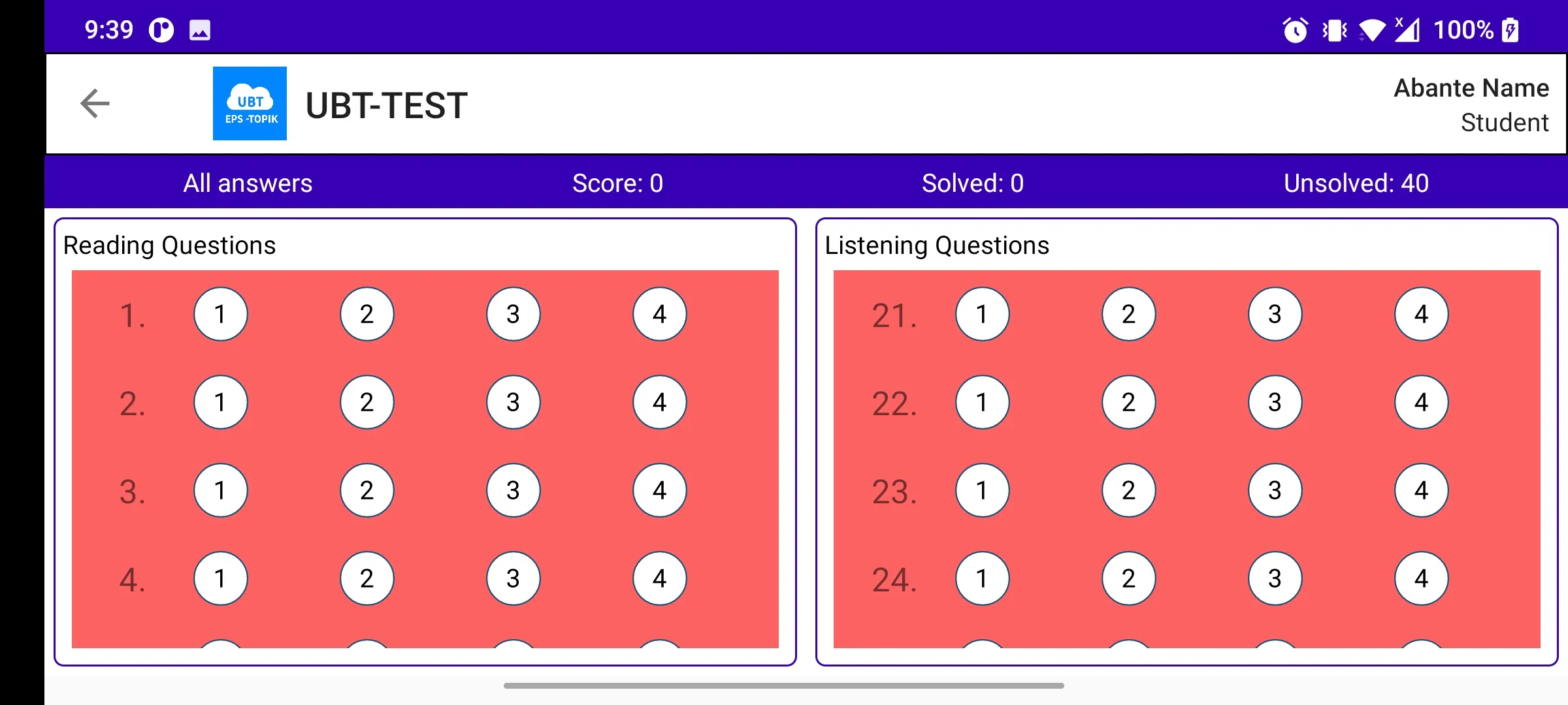 UBT EPS-TOPIK TEST | Indus Appstore | Screenshot