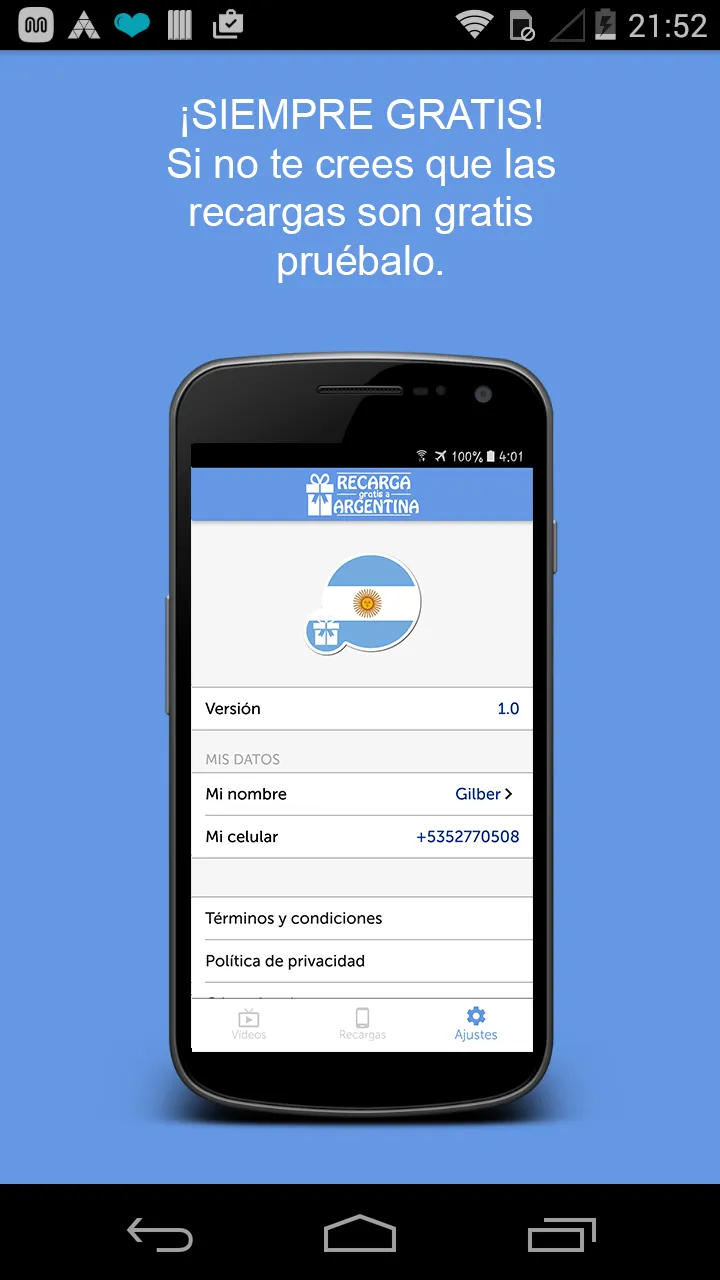 Regala recargas a Argentina | Indus Appstore | Screenshot