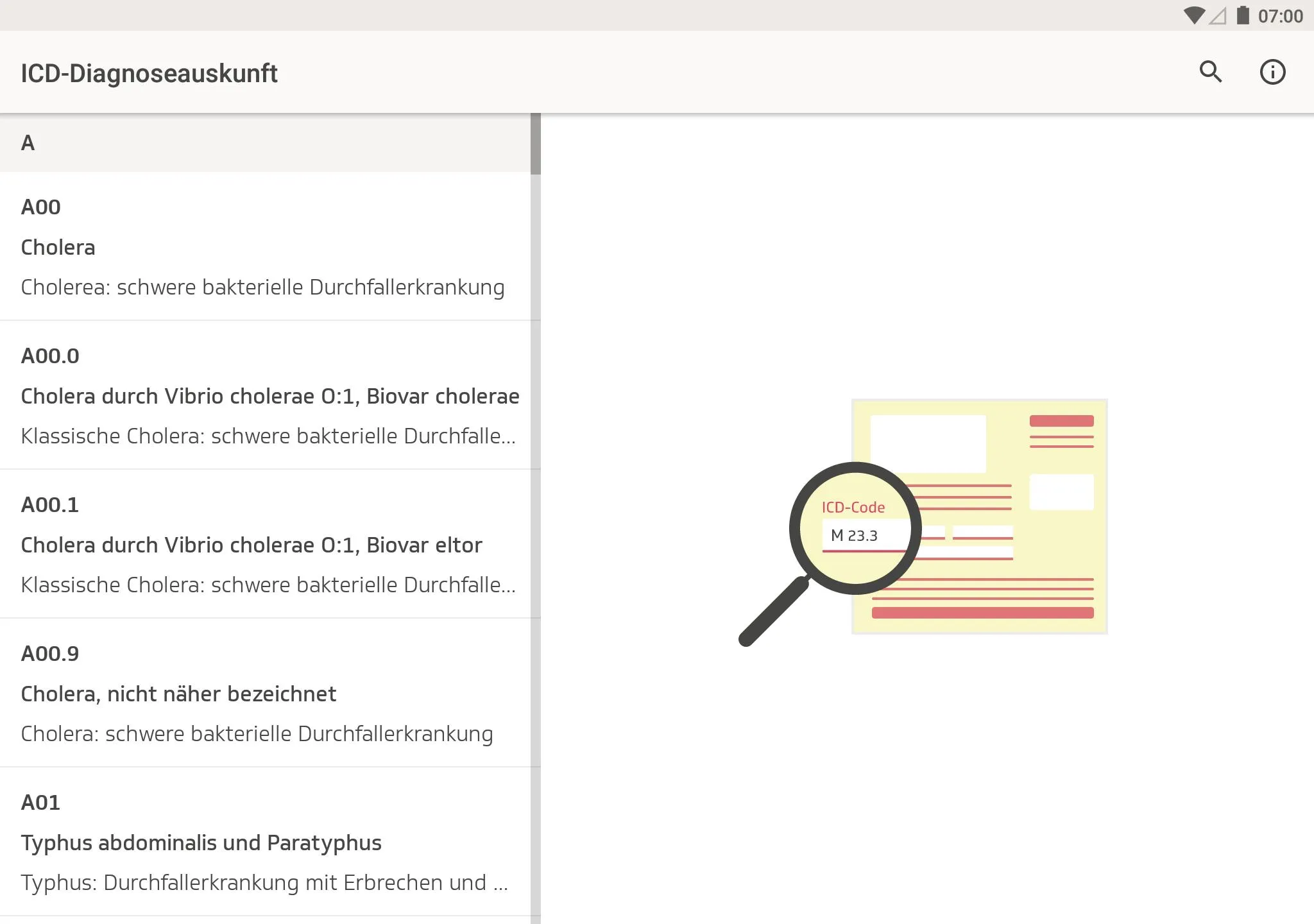 ICD-10 Diagnoseauskunft | Indus Appstore | Screenshot