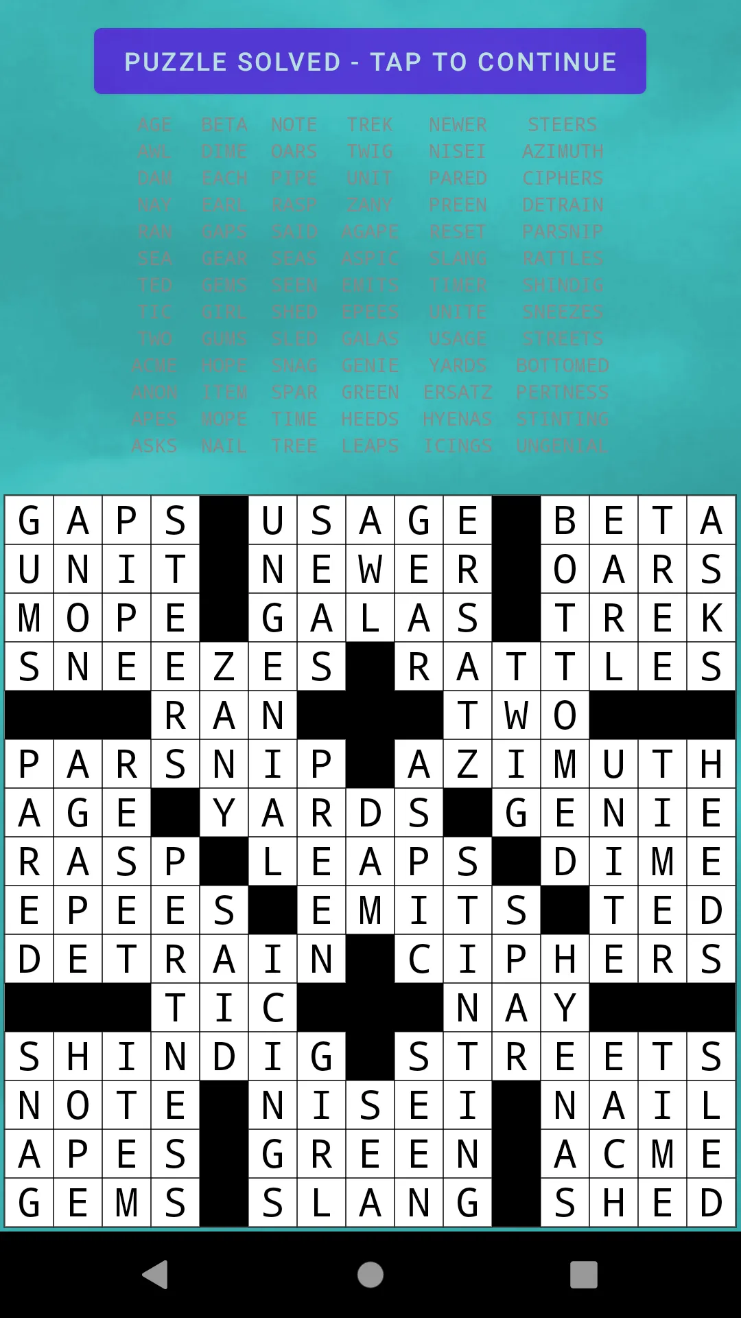 Drag-n-Drop Crossword Fill-Ins | Indus Appstore | Screenshot