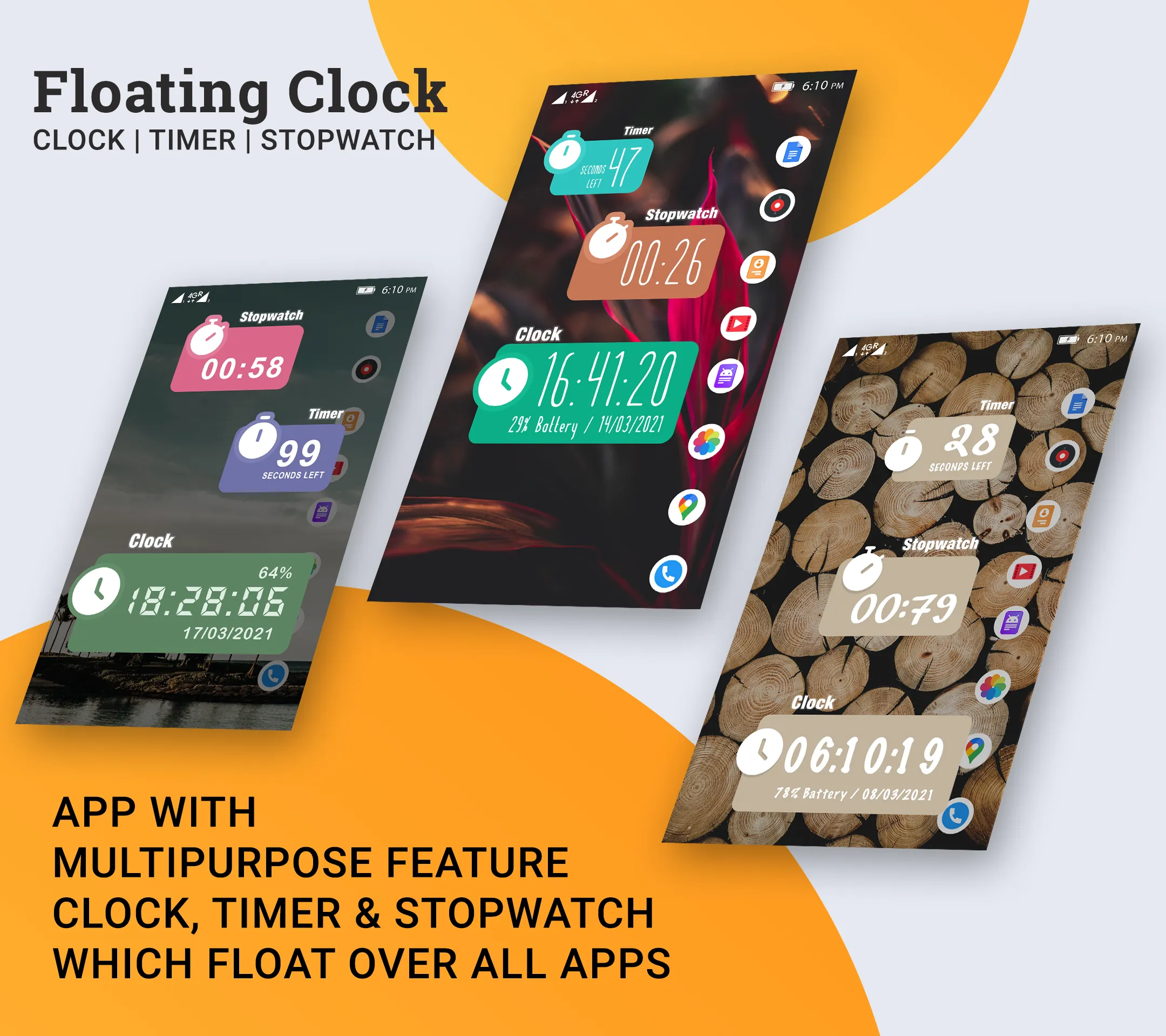 Floating Clock On Screen | Indus Appstore | Screenshot