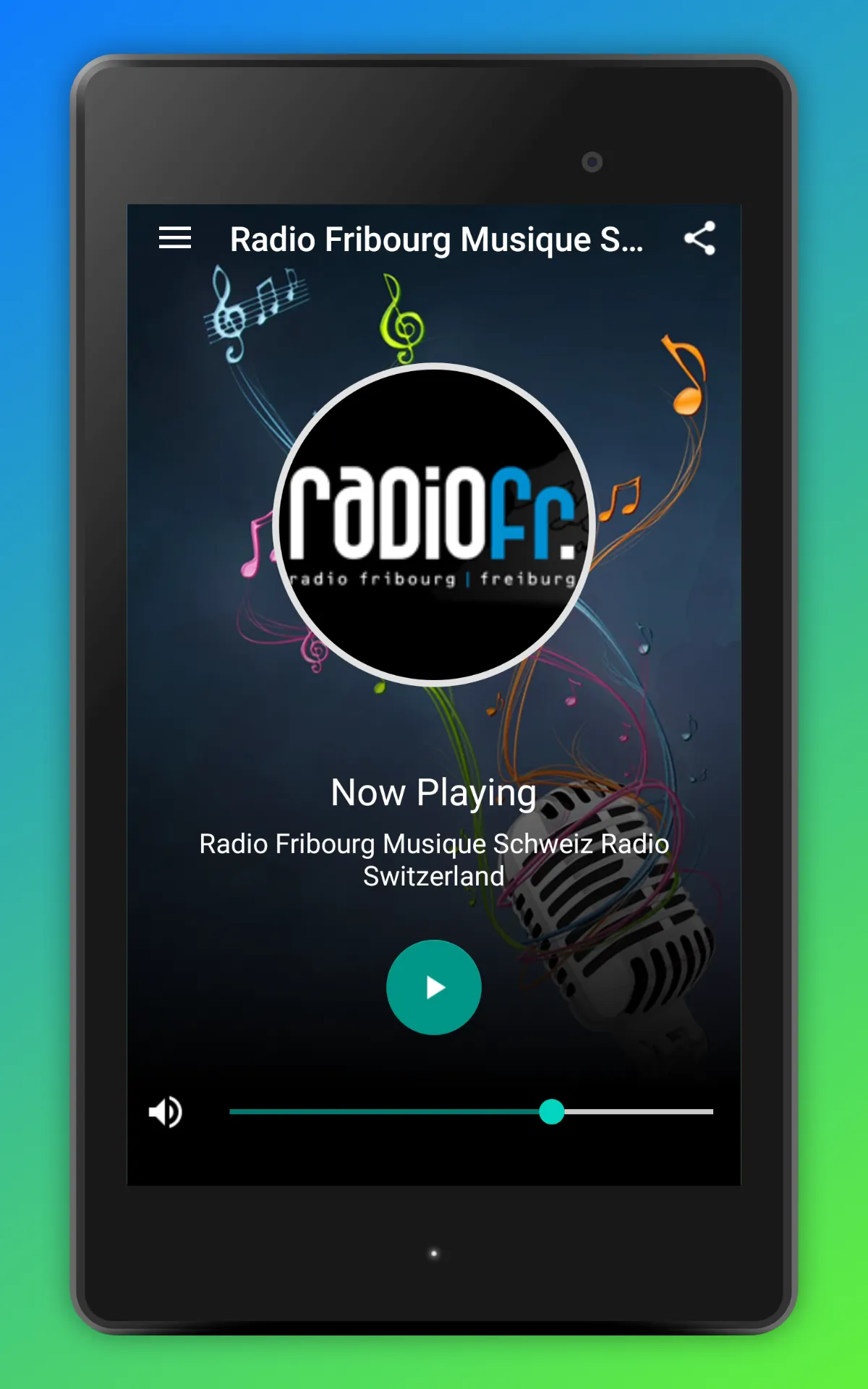 Radio Fribourg Musique Online | Indus Appstore | Screenshot