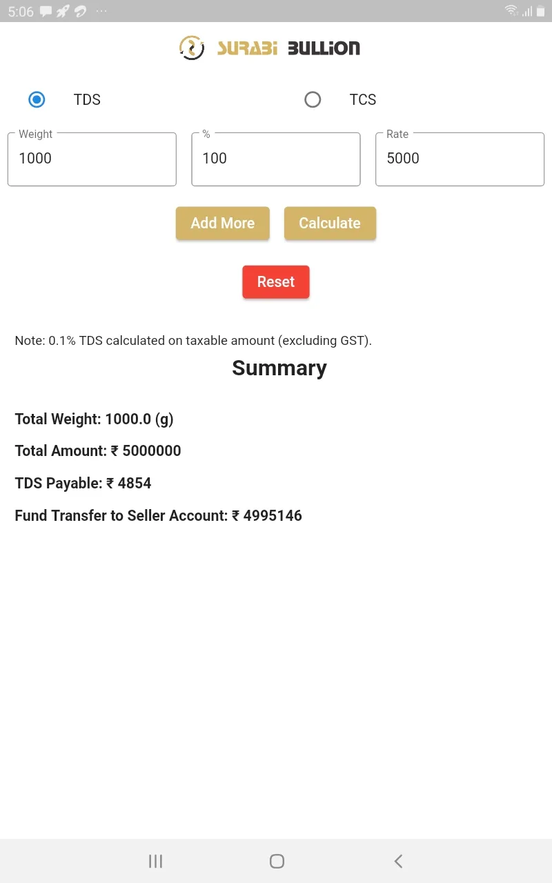 TDS Calculator | Indus Appstore | Screenshot