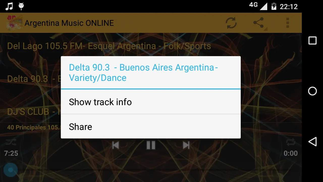 Argentina Radio Music Online | Indus Appstore | Screenshot