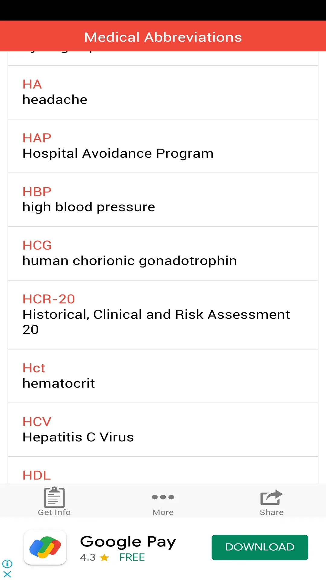 Medical Abbreviations | Indus Appstore | Screenshot