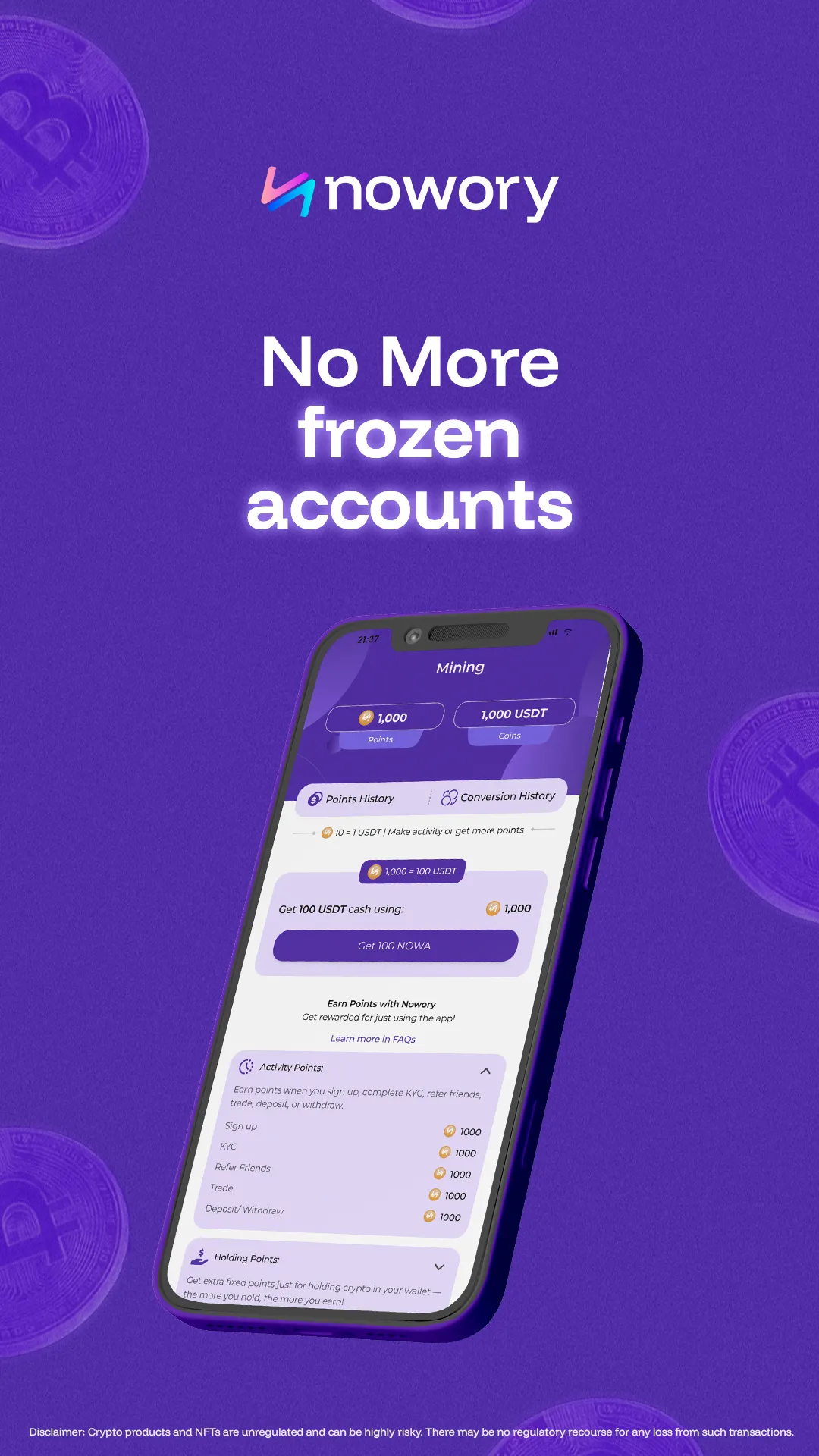 nowory: Buy Bitcoin With 0 Fee | Indus Appstore | Screenshot