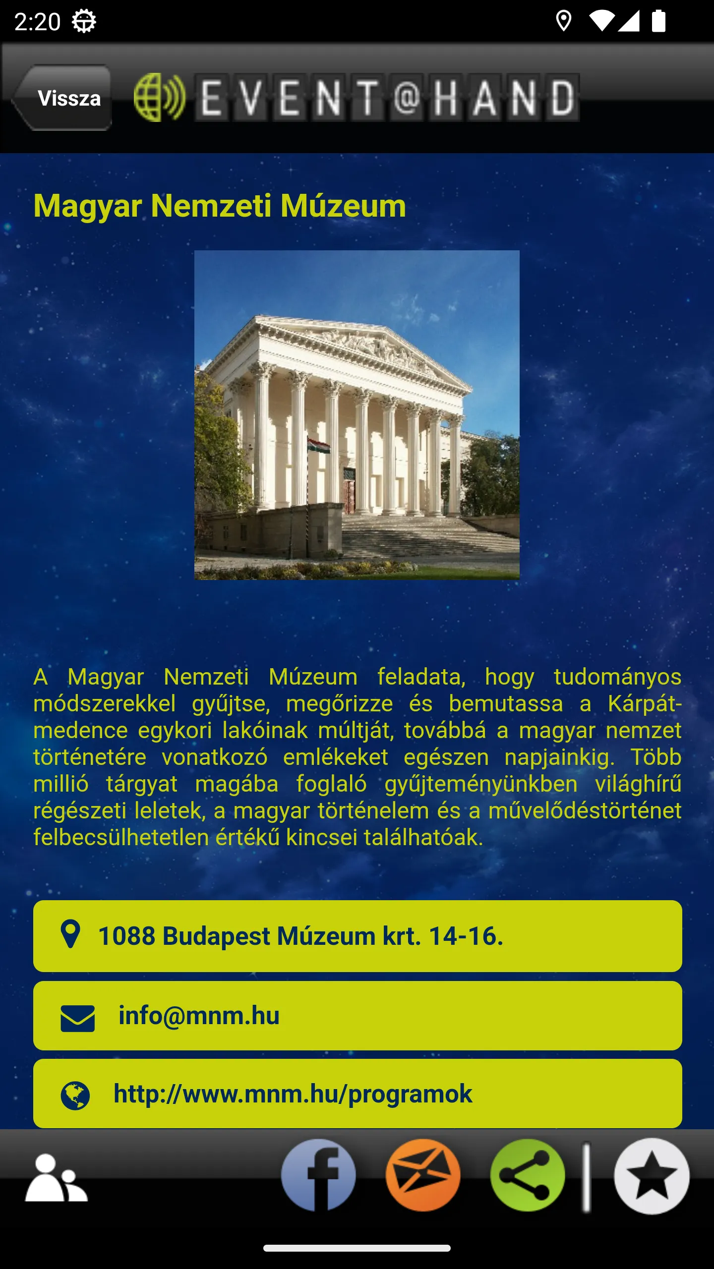 MUZEJ EVENT@HAND | Indus Appstore | Screenshot