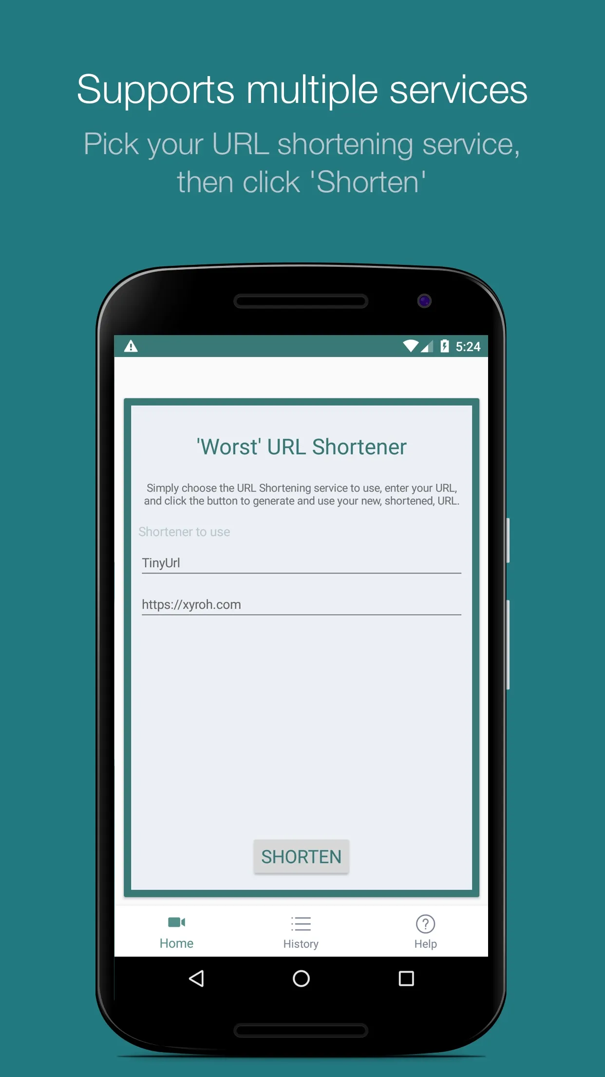 'Worst' URL Shortener | Indus Appstore | Screenshot