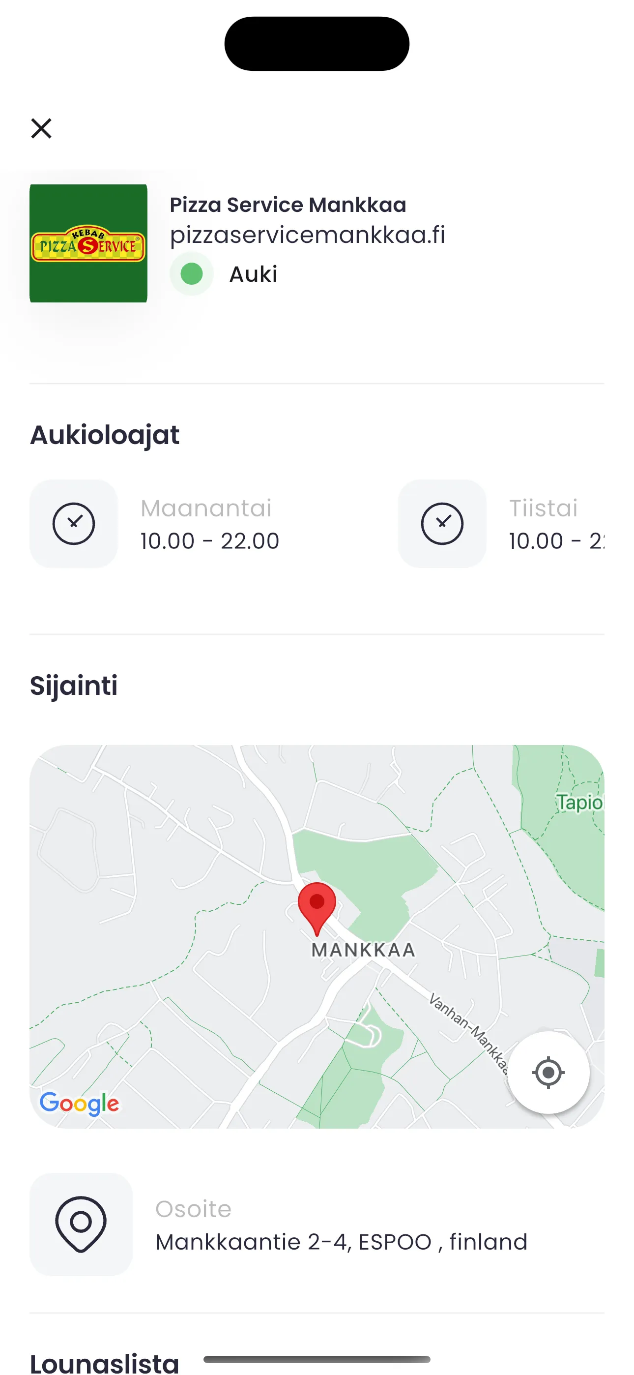 Pizza Service Mankkaa | Indus Appstore | Screenshot