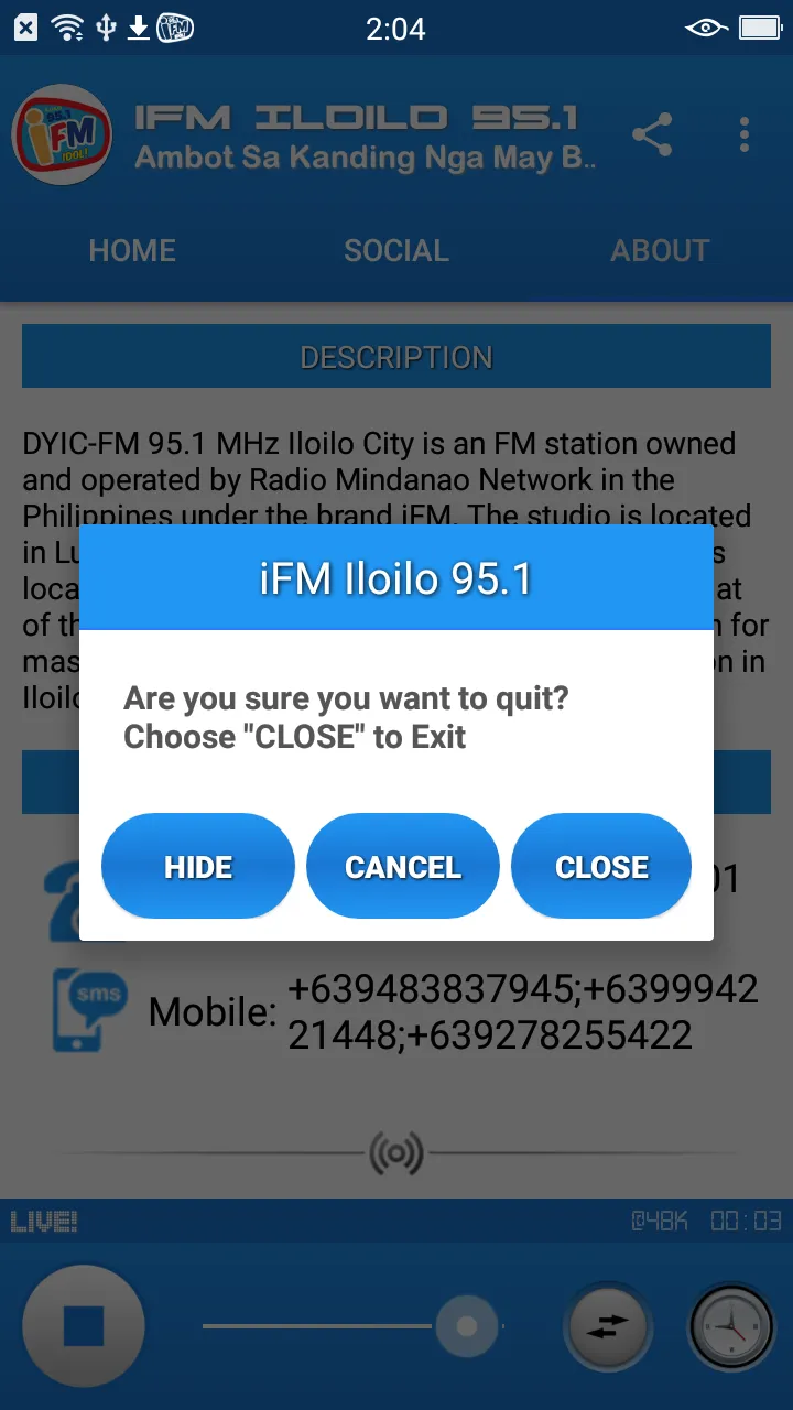 iFM Iloilo 95.1 Mhz | Indus Appstore | Screenshot