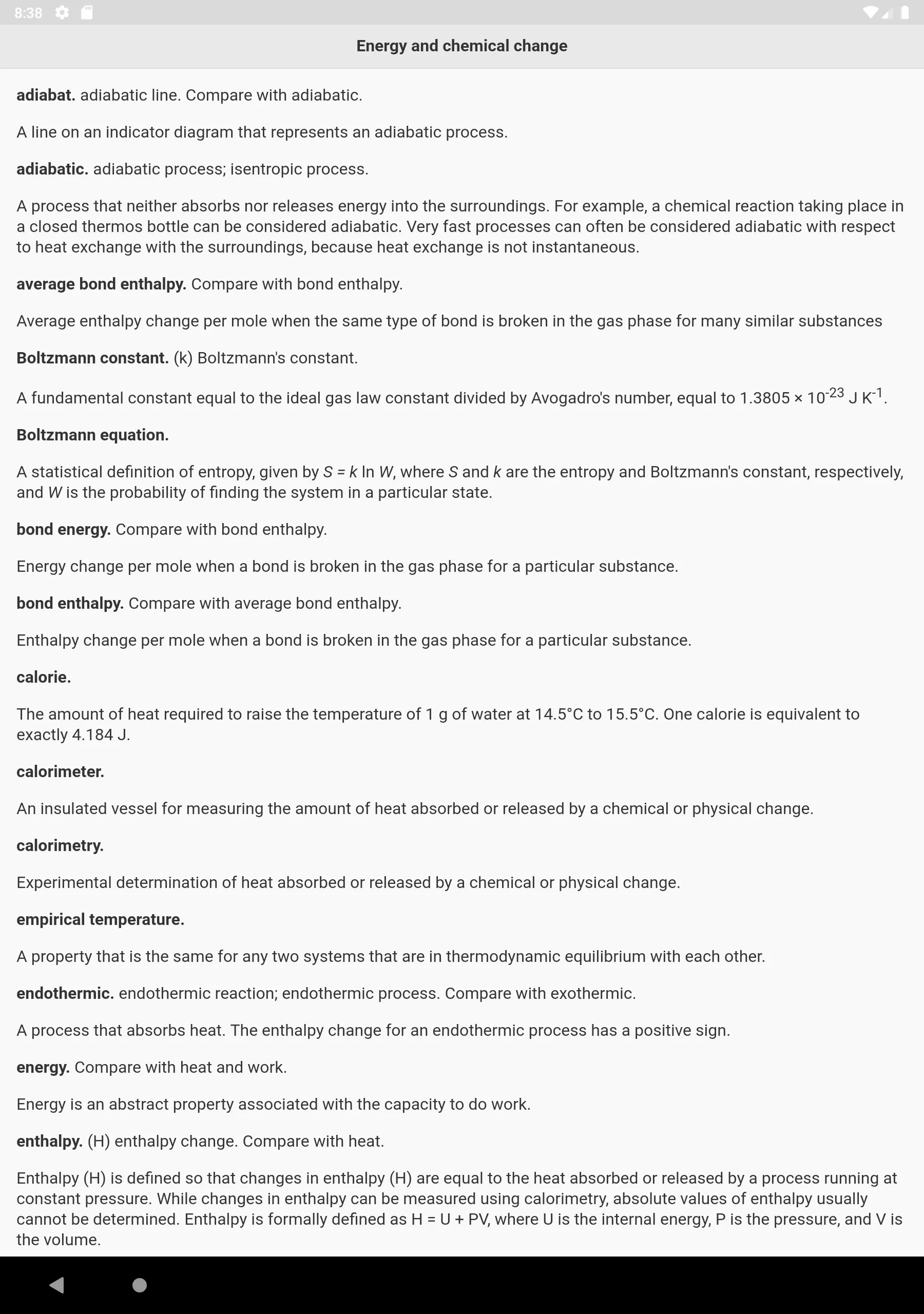 Chemistry  Terms | Indus Appstore | Screenshot