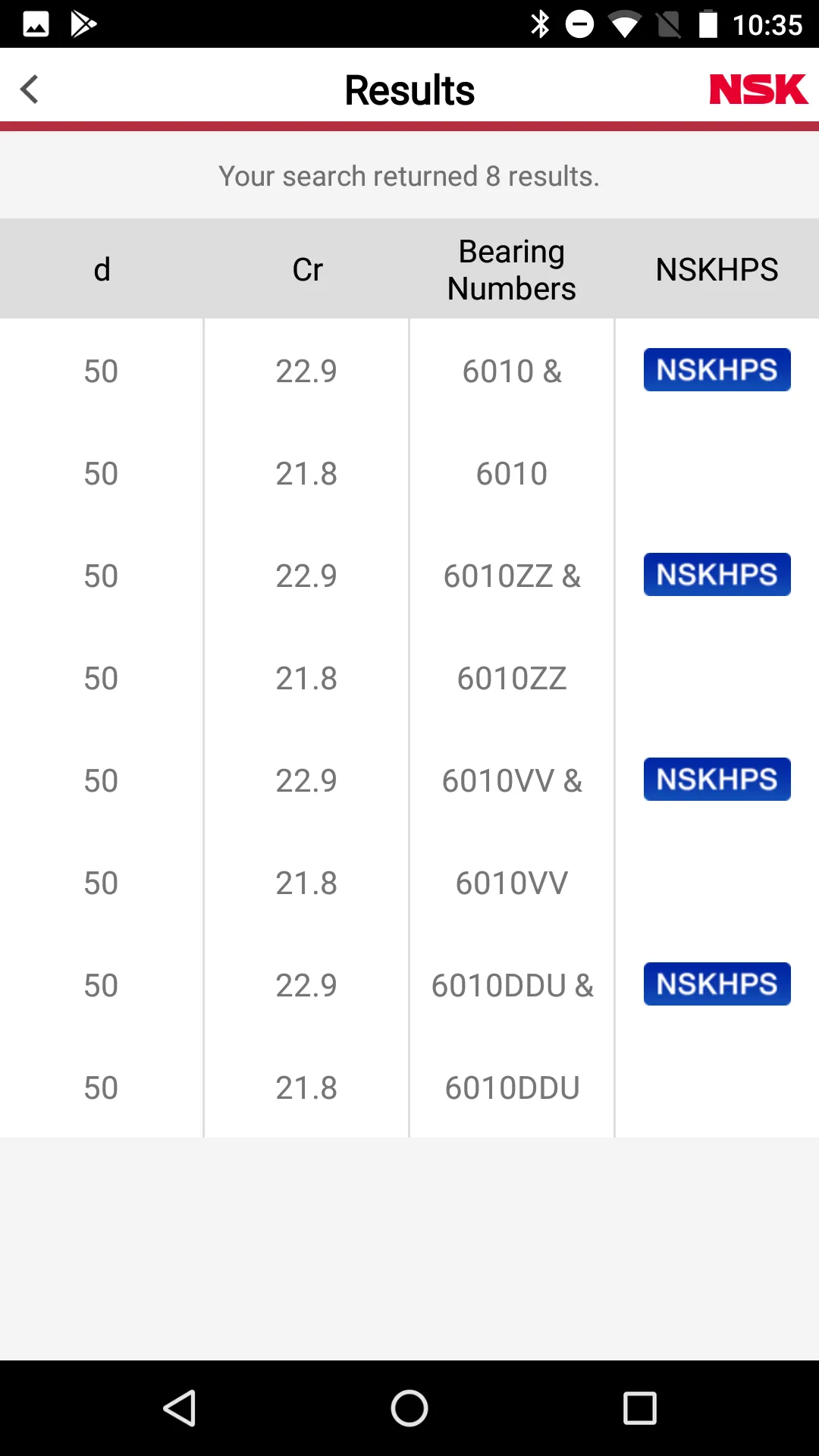 NSK Online Catalog (Bearings) | Indus Appstore | Screenshot