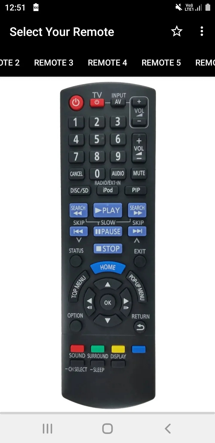 Panasonic Soundbar Remote | Indus Appstore | Screenshot