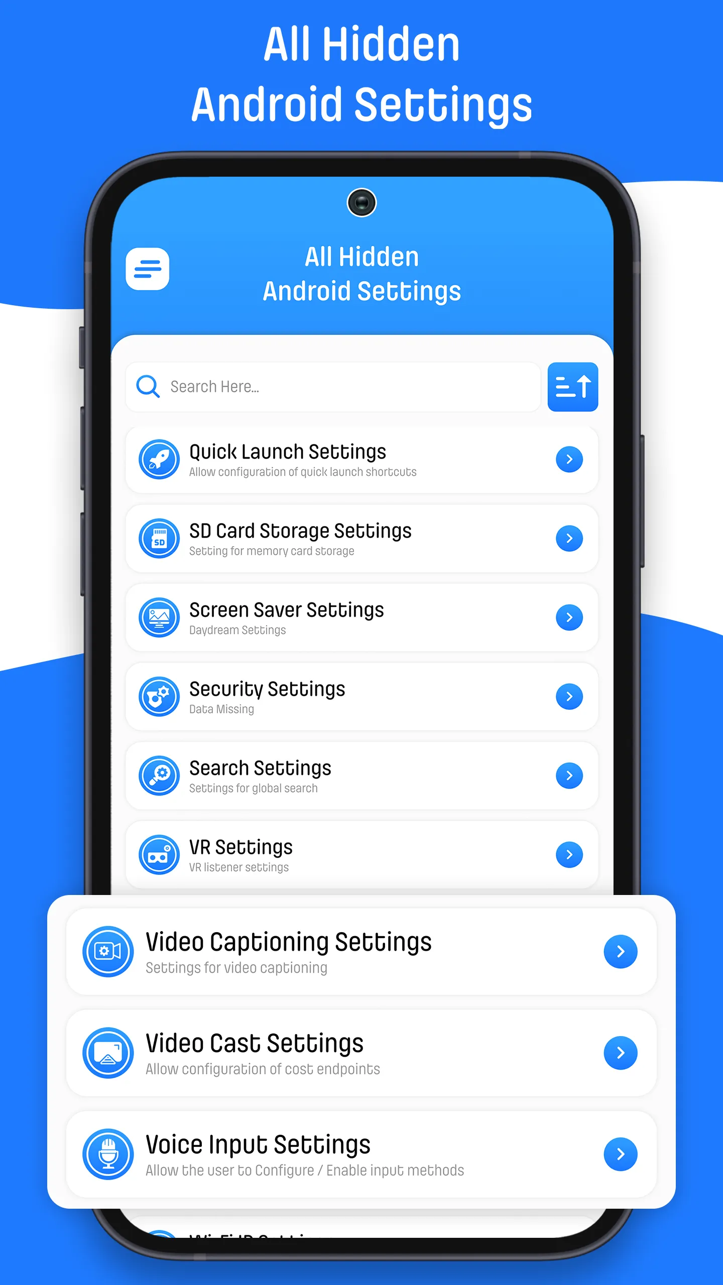 Android Hidden All Setting App | Indus Appstore | Screenshot