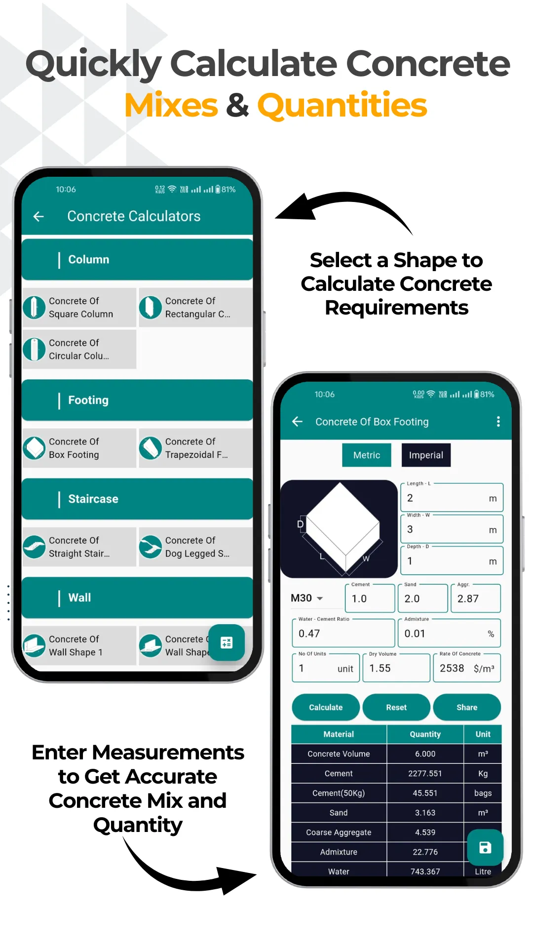 Construction Calculator Free | Indus Appstore | Screenshot